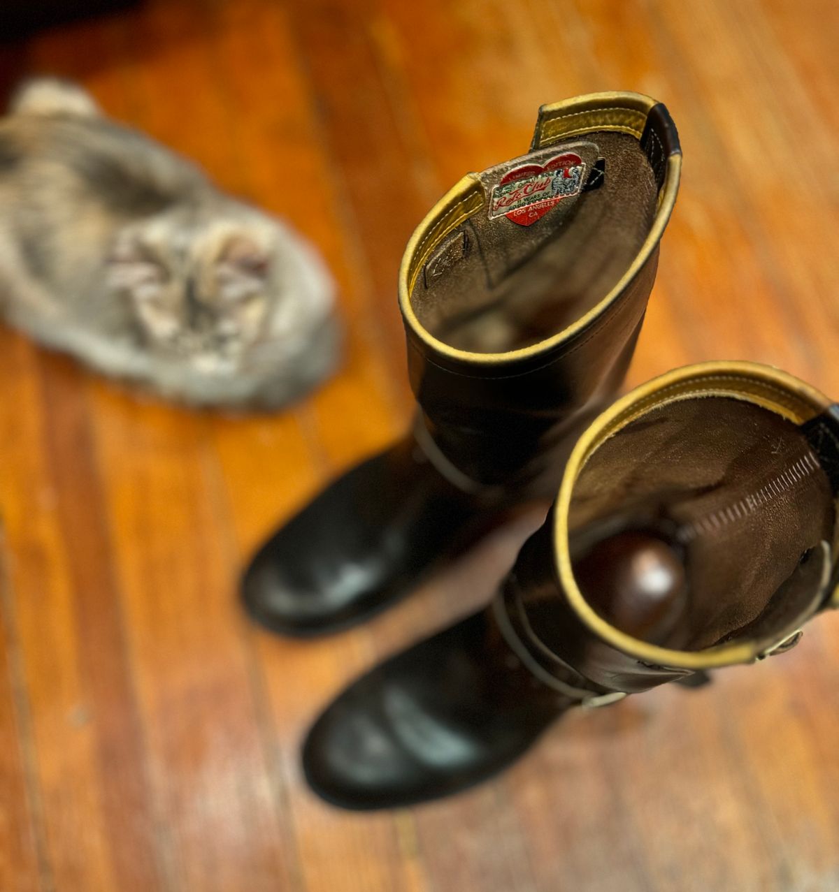 Photo by sthilburn on March 5, 2024 of the Role Club Engineer Boots in Horween Black Chromexcel Horsehide.