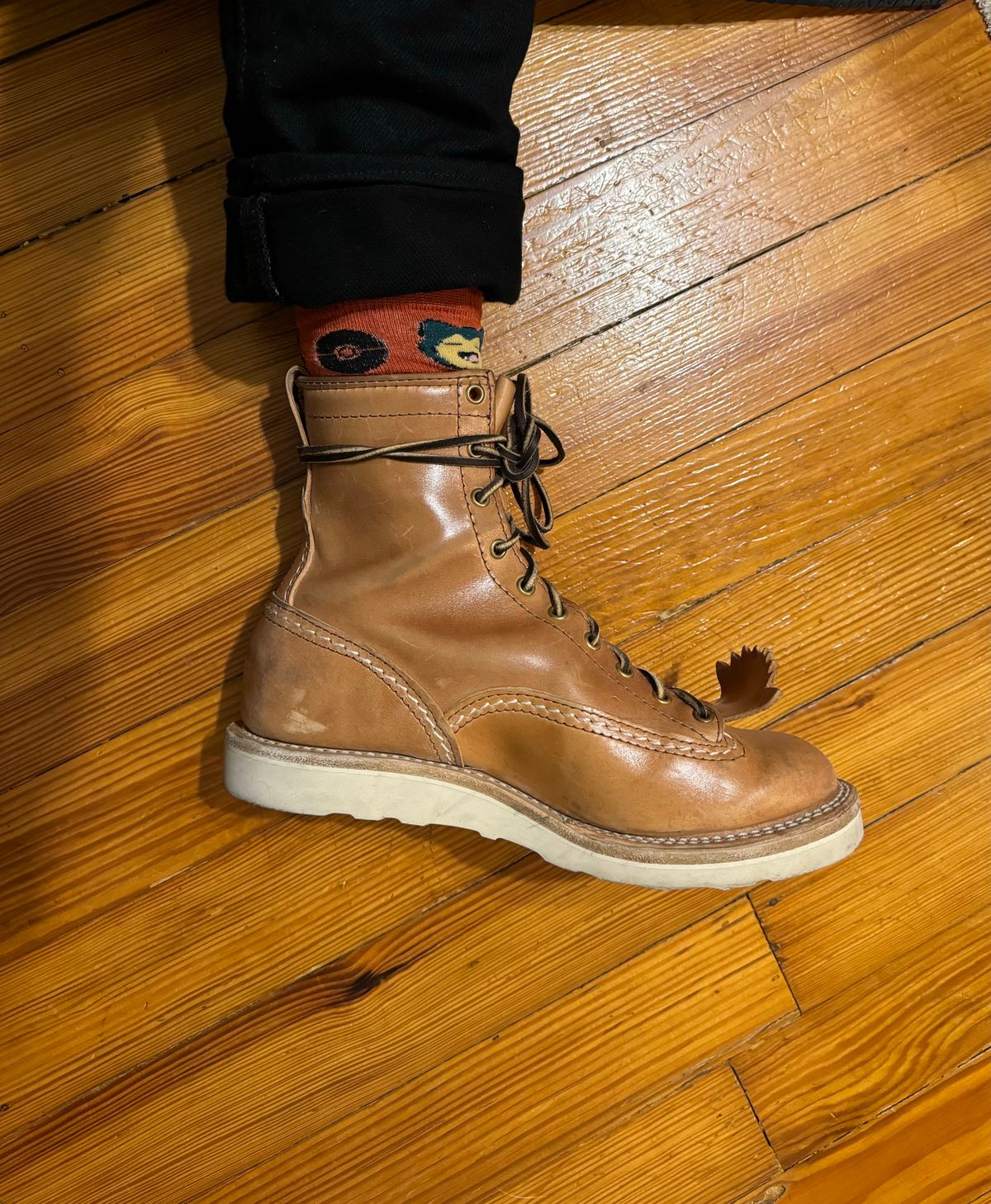 Photo by sthilburn on October 11, 2023 of the Wesco Jobmaster in Maryam Natural Horsehide.