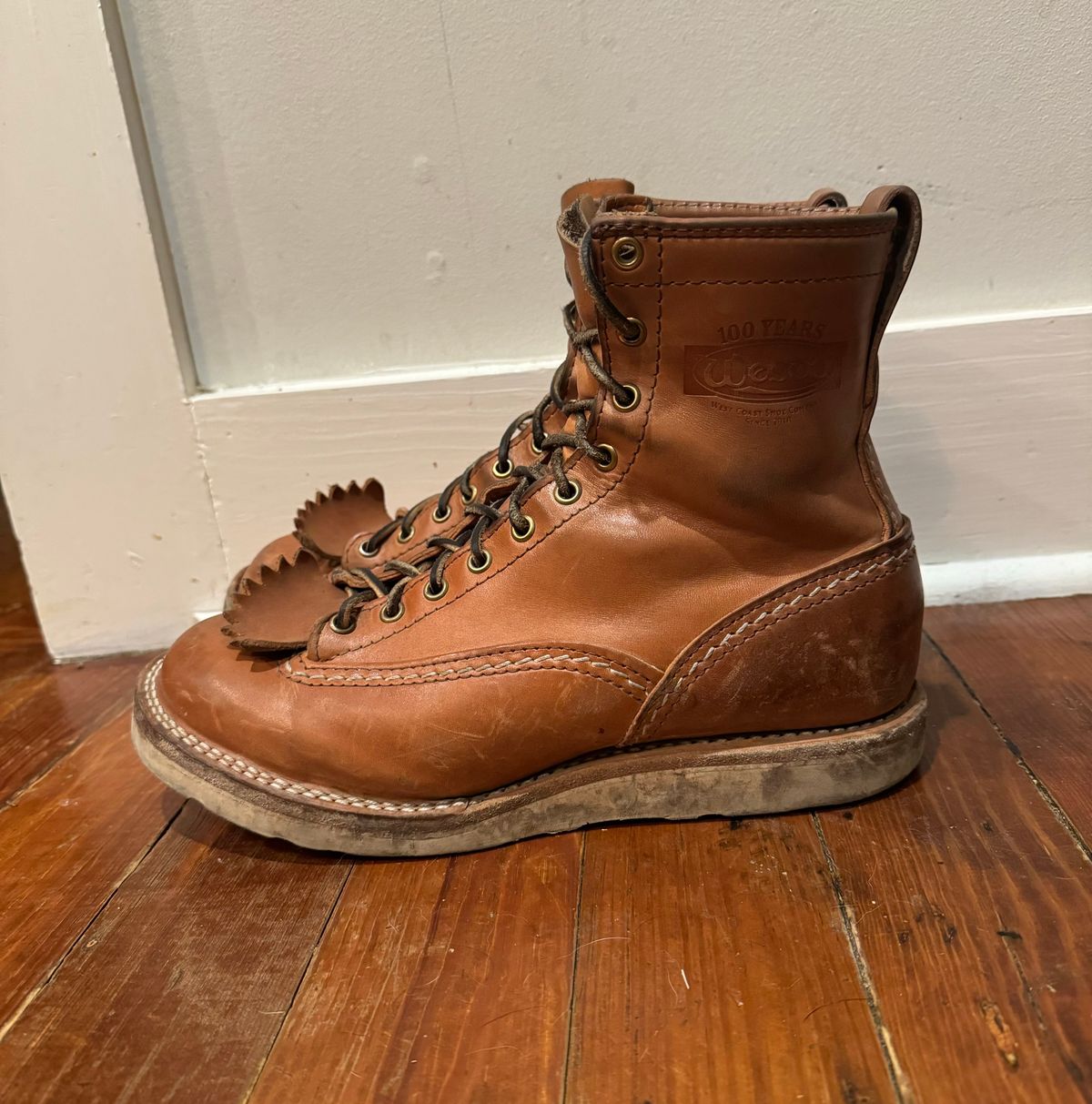 Photo by sthilburn on December 5, 2023 of the Wesco Jobmaster in Maryam Natural Horsehide.