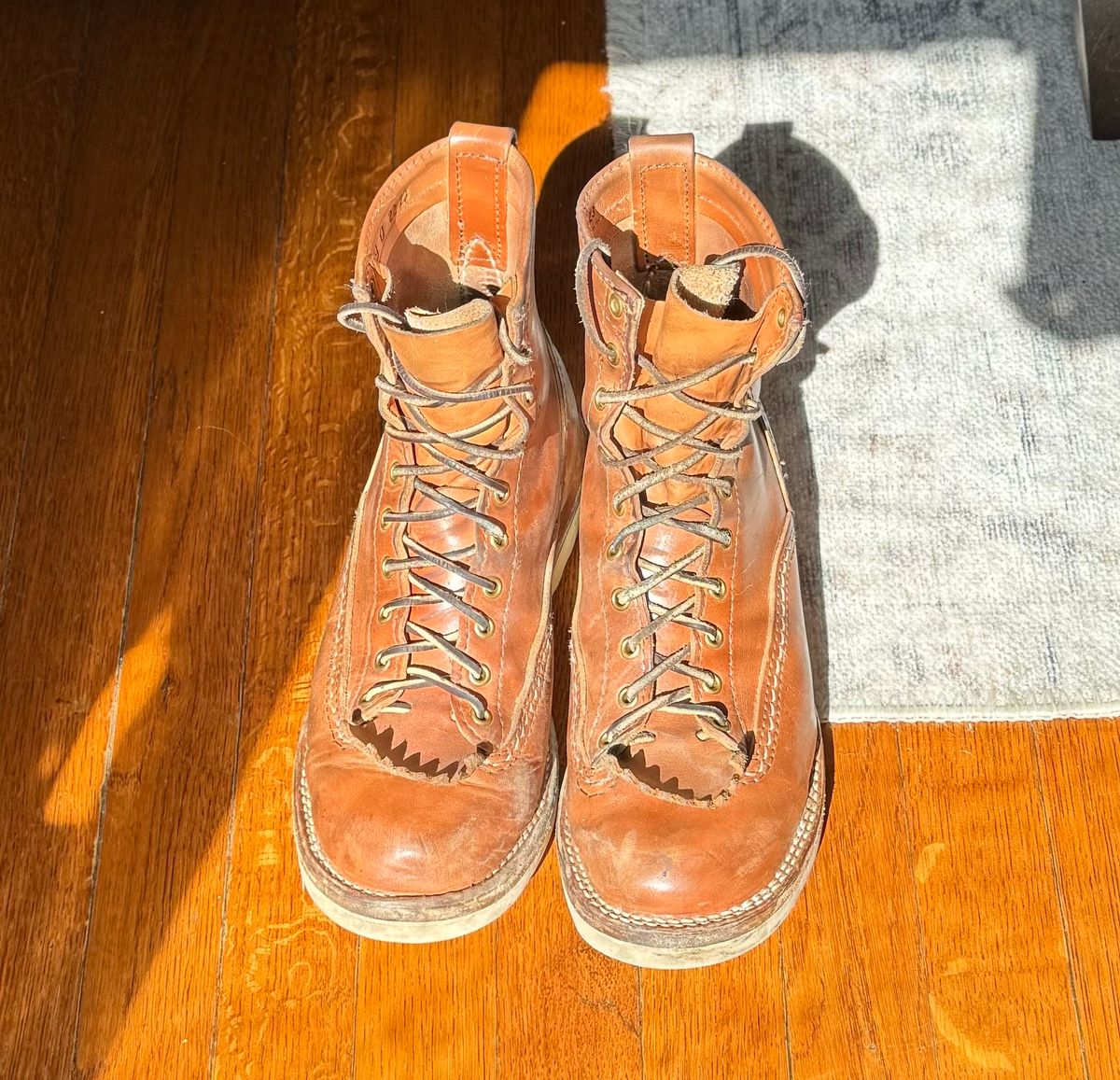 Photo by sthilburn on February 5, 2024 of the Wesco Jobmaster in Maryam Natural Horsehide.