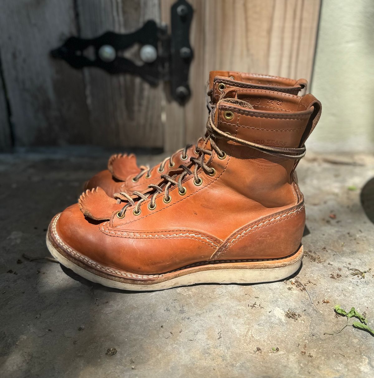 Photo by sthilburn on April 4, 2024 of the Wesco Jobmaster in Maryam Natural Horsehide.