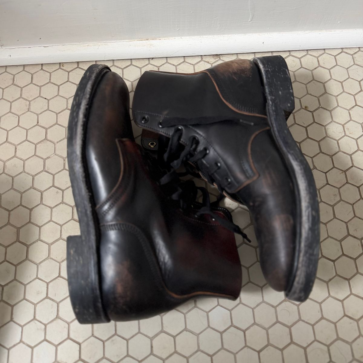 Photo by sthilburn on April 1, 2026 of the Role Club Boondockers in Handfinished CXL Horsehide.