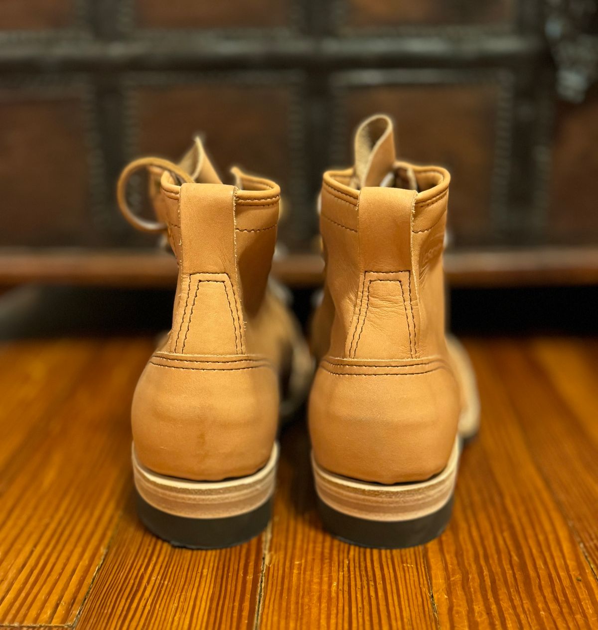 Photo by sthilburn on October 4, 2024 of the Wesco Wesco/x S&S Day Breaker in Horween Natural Essex.