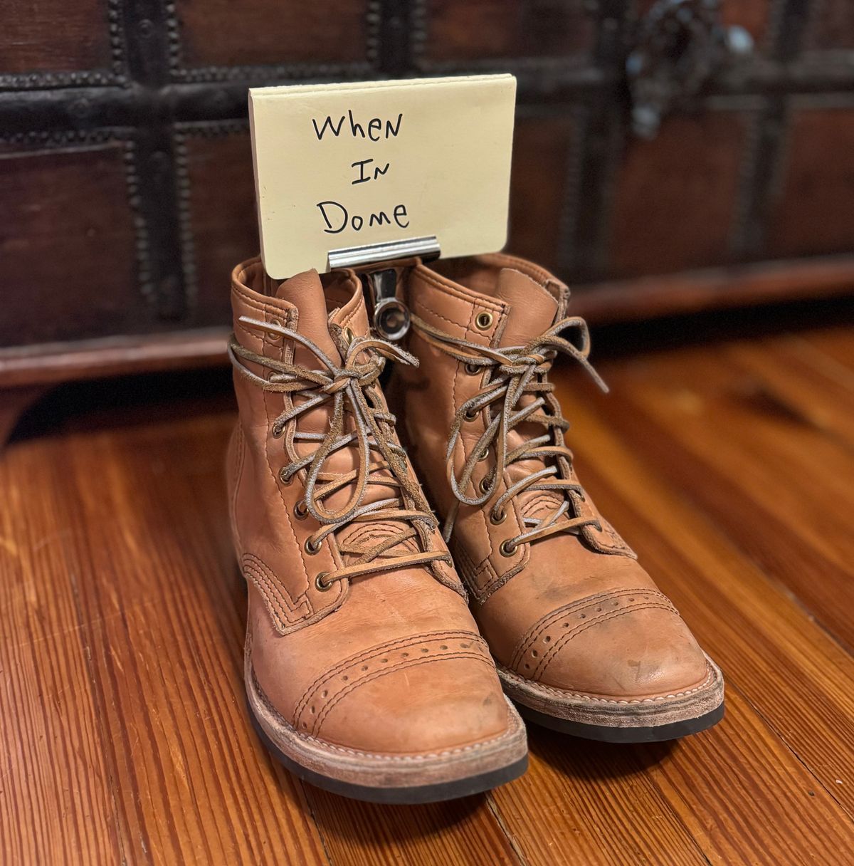 Photo by sthilburn on November 2, 2024 of the Wesco Wesco/x S&S Day Breaker in Horween Natural Essex.