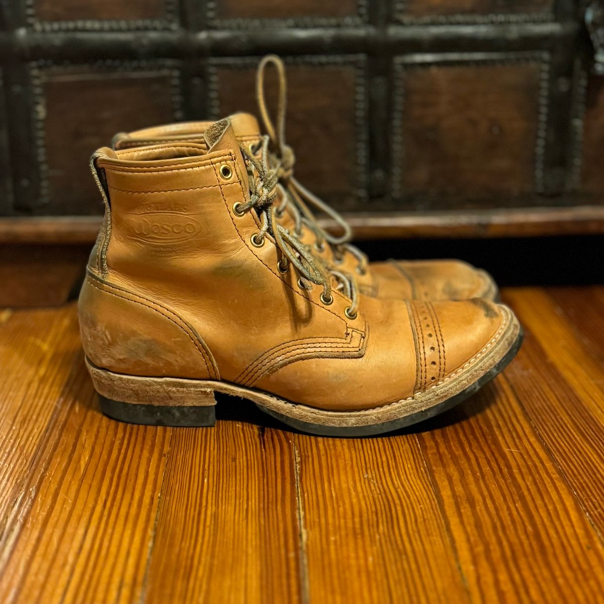 Photo by sthilburn on December 4, 2024 of the Wesco Wesco/x S&S Day Breaker in Horween Natural Essex.