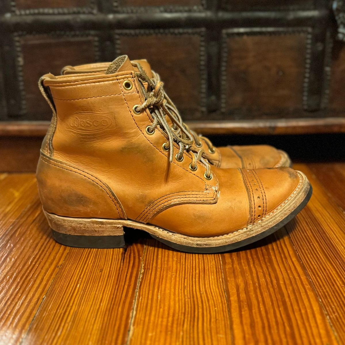 Photo by sthilburn on January 6, 2025 of the Wesco Wesco/x S&S Day Breaker in Horween Natural Essex.