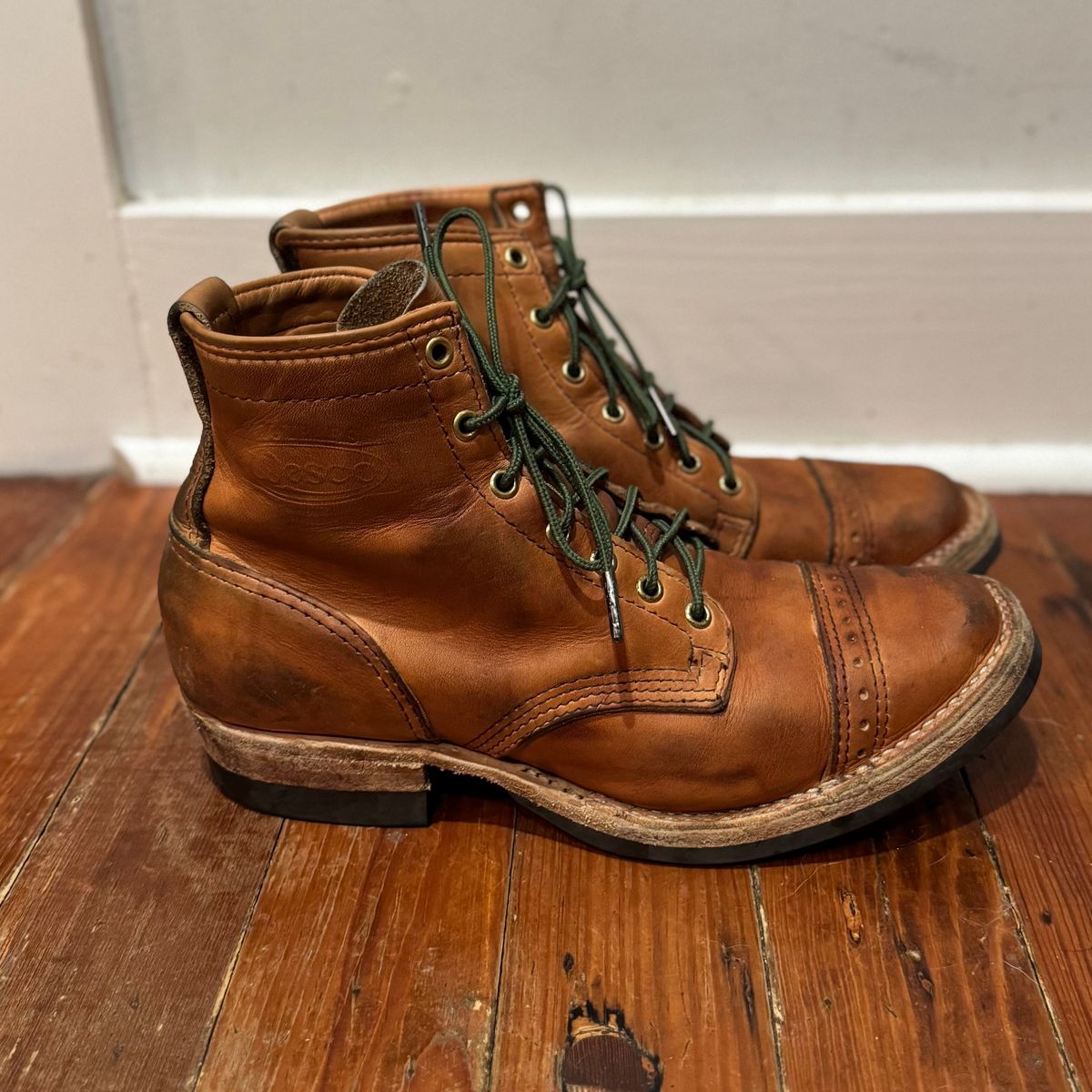 Photo by sthilburn on April 6, 2025 of the Wesco Wesco/x S&S Day Breaker in Horween Natural Essex.