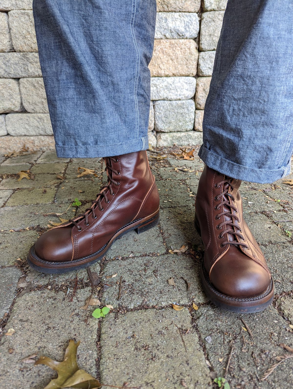 Photo by clefke on July 31, 2023 of the Eastman Leather Raider Boots in Walnut Horsehide.