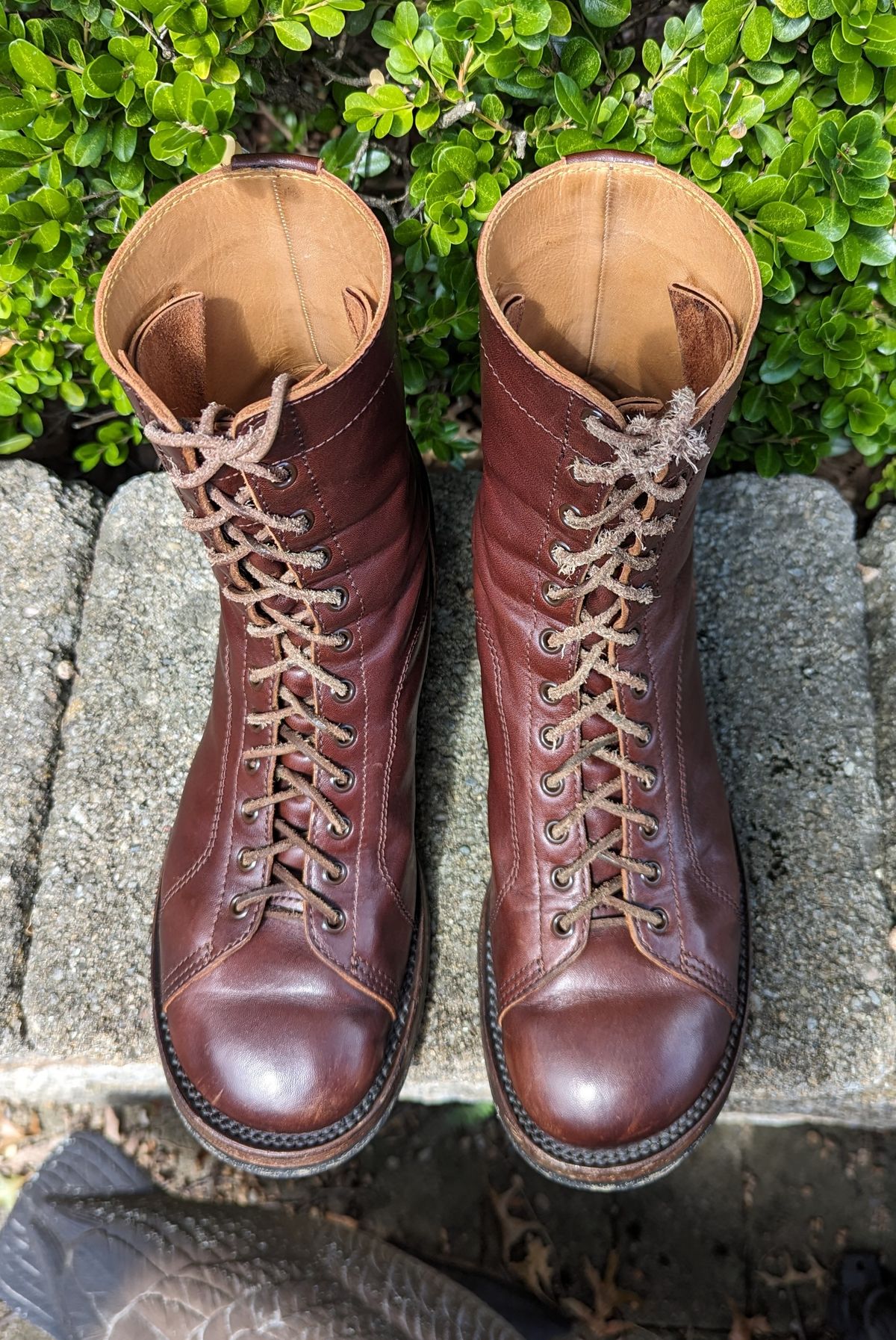 Photo by clefke on September 3, 2023 of the Eastman Leather Raider Boots in Walnut Horsehide.