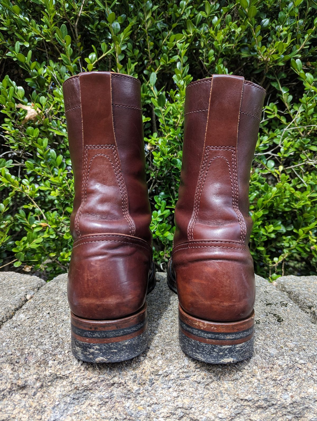 Photo by clefke on September 3, 2023 of the Eastman Leather Raider Boots in Walnut Horsehide.