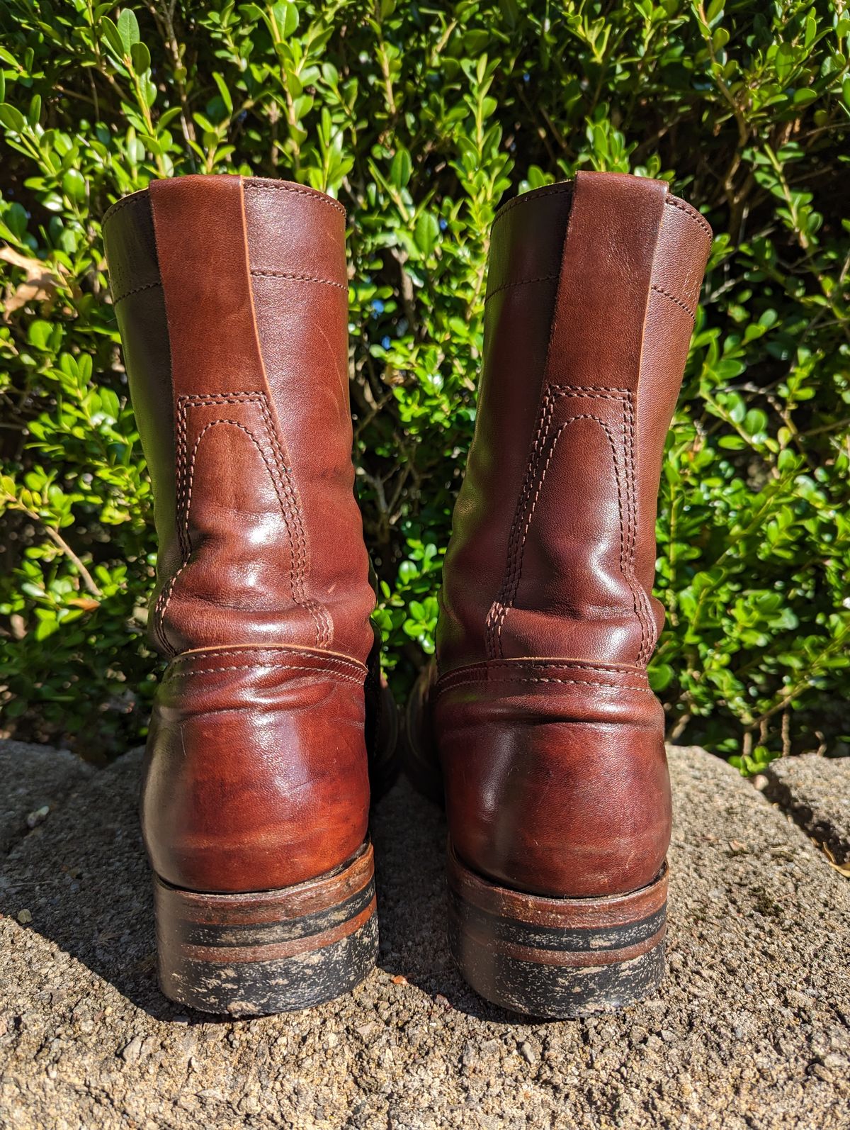 Photo by clefke on September 14, 2023 of the Eastman Leather Raider Boots in Walnut Horsehide.