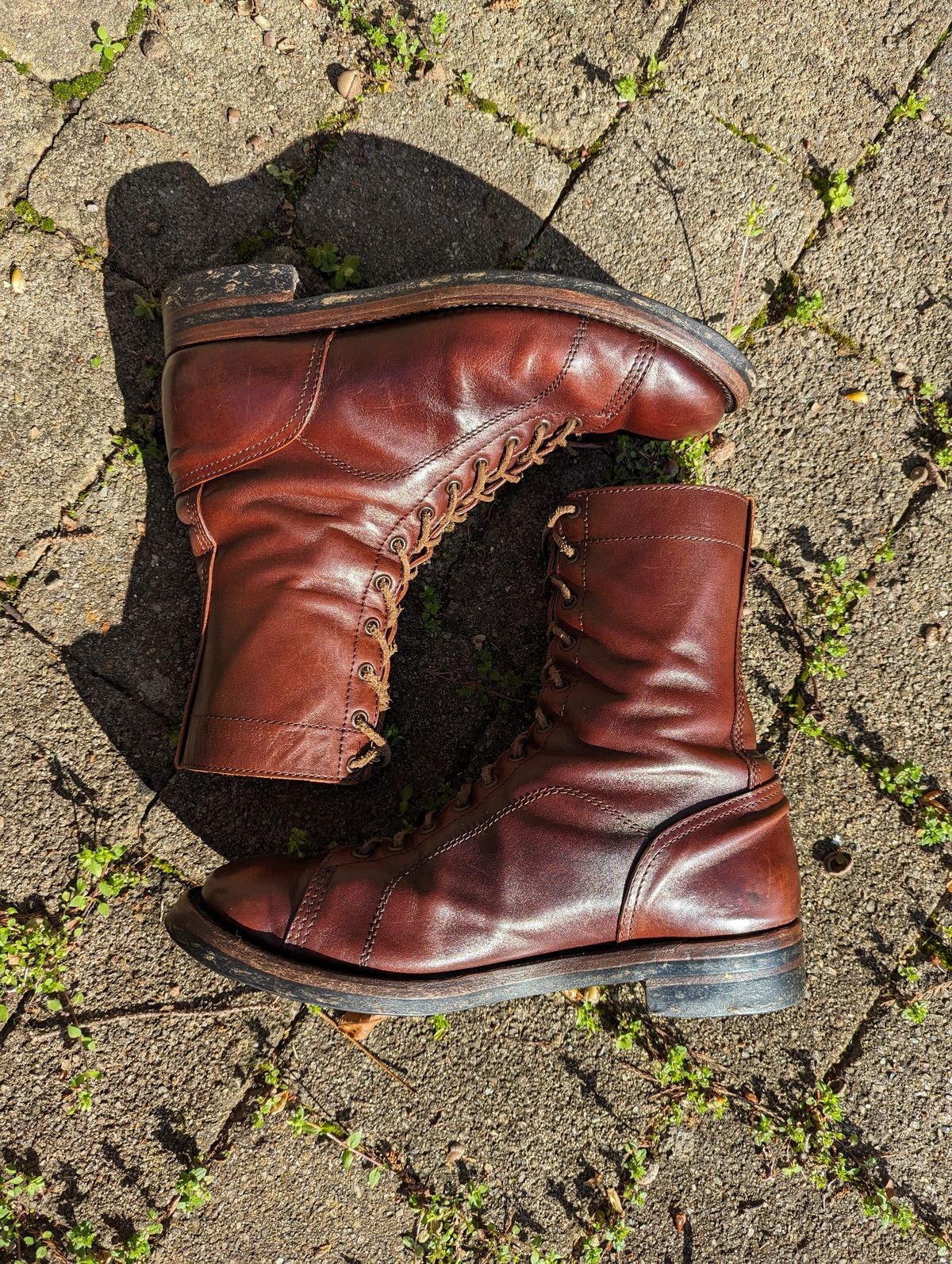 Photo by clefke on April 14, 2024 of the Eastman Leather Raider Boots in Walnut Horsehide.