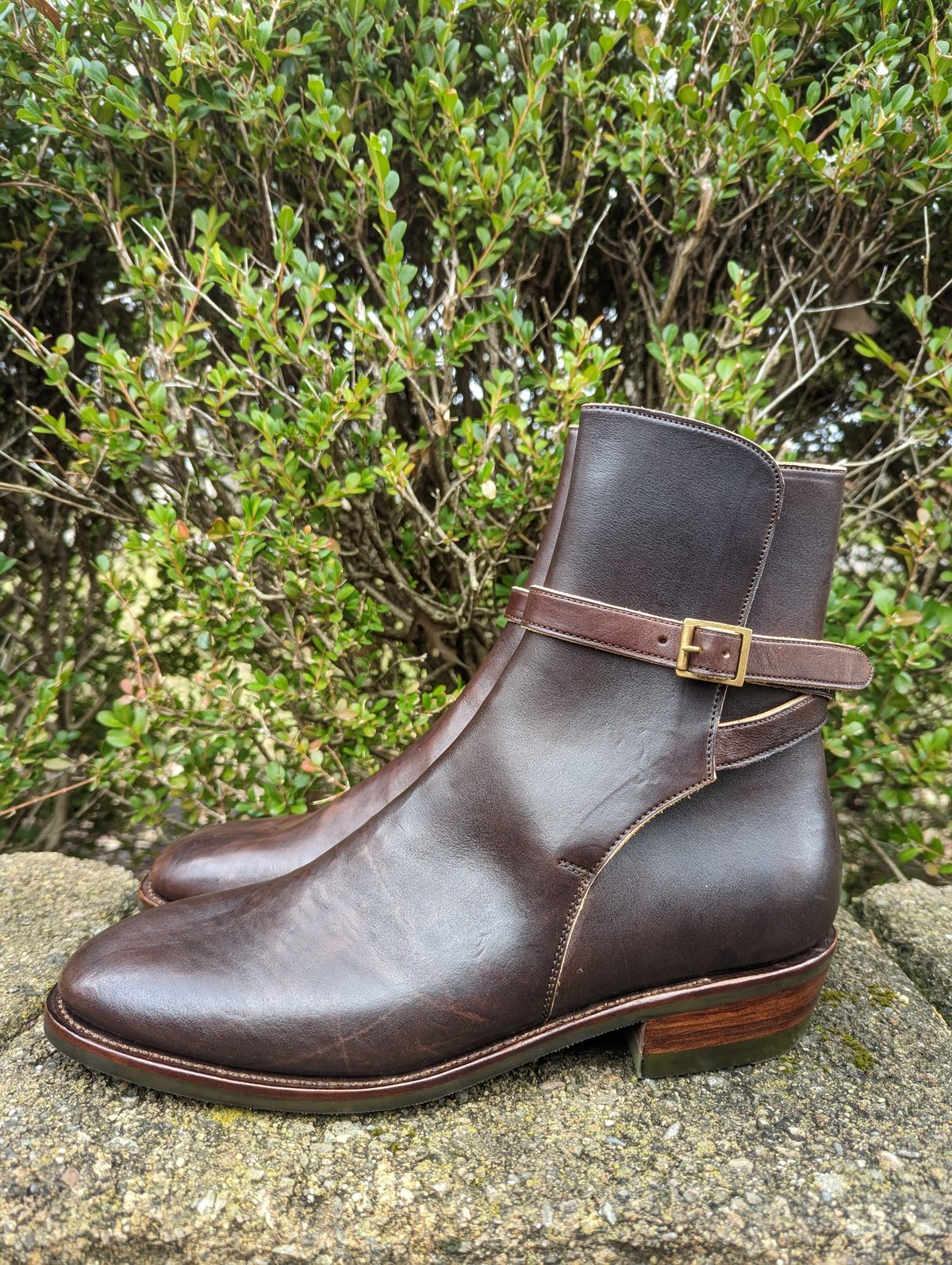 Photo by clefke on November 13, 2022 of the Benzein Jodhpur Boots in Maryam Brown Horsebutt.