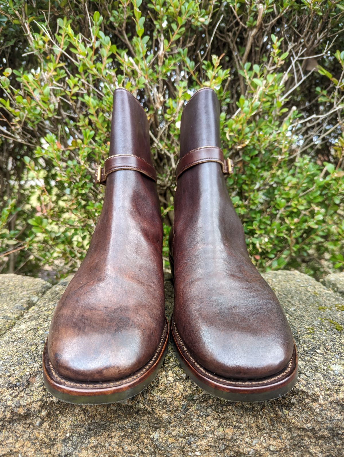 Photo by clefke on November 13, 2022 of the Benzein Jodhpur Boots in Maryam Brown Horsebutt.