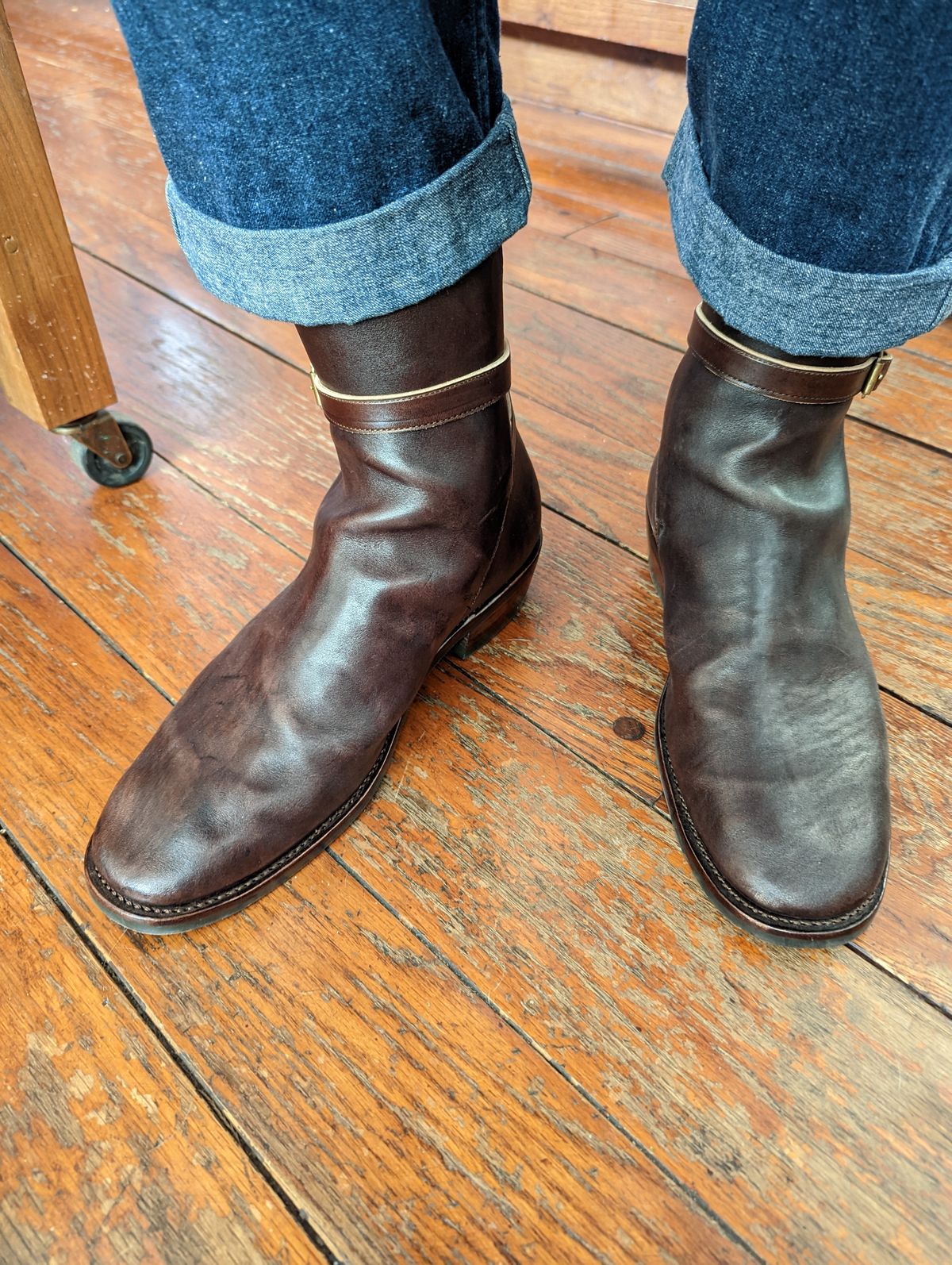 Photo by clefke on December 13, 2022 of the Benzein Jodhpur Boots in Maryam Brown Horsebutt.