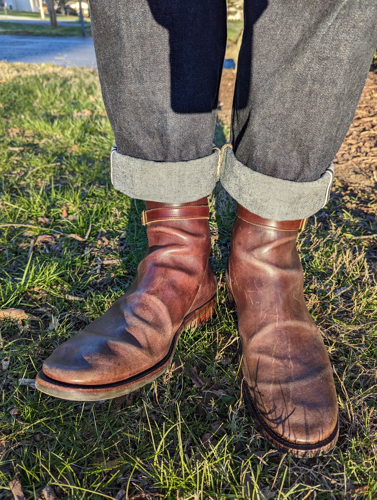 Photo by clefke on March 20, 2023 of the Benzein Jodhpur Boots in Maryam Brown Horsebutt.