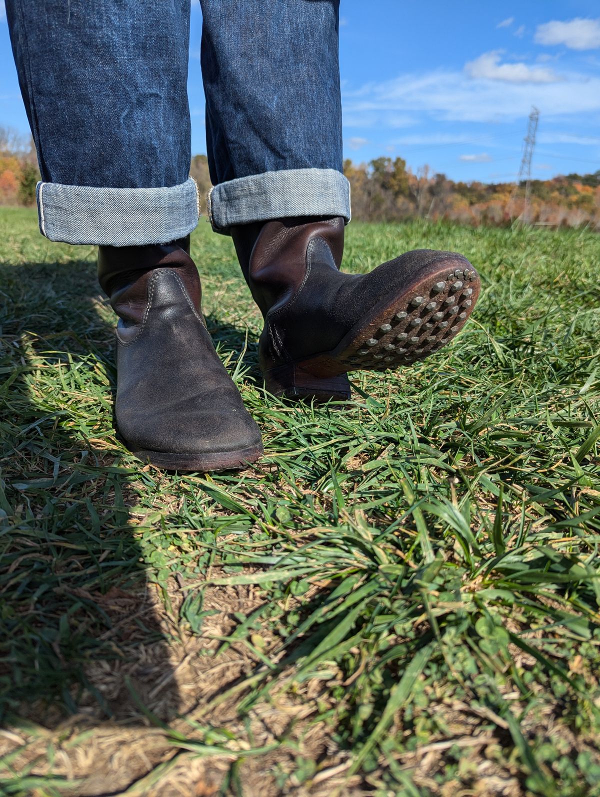 Photo by clefke on October 26, 2024 of the At The Front Jackboots in Natural Chrome Re-Tan & Natural Chrome Re-Tan Rough Out.