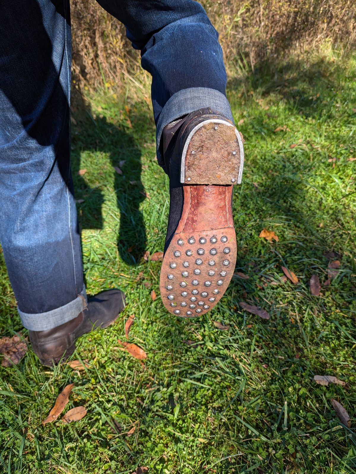 Photo by clefke on October 26, 2024 of the At The Front Jackboots in Natural Chrome Re-Tan & Natural Chrome Re-Tan Rough Out.