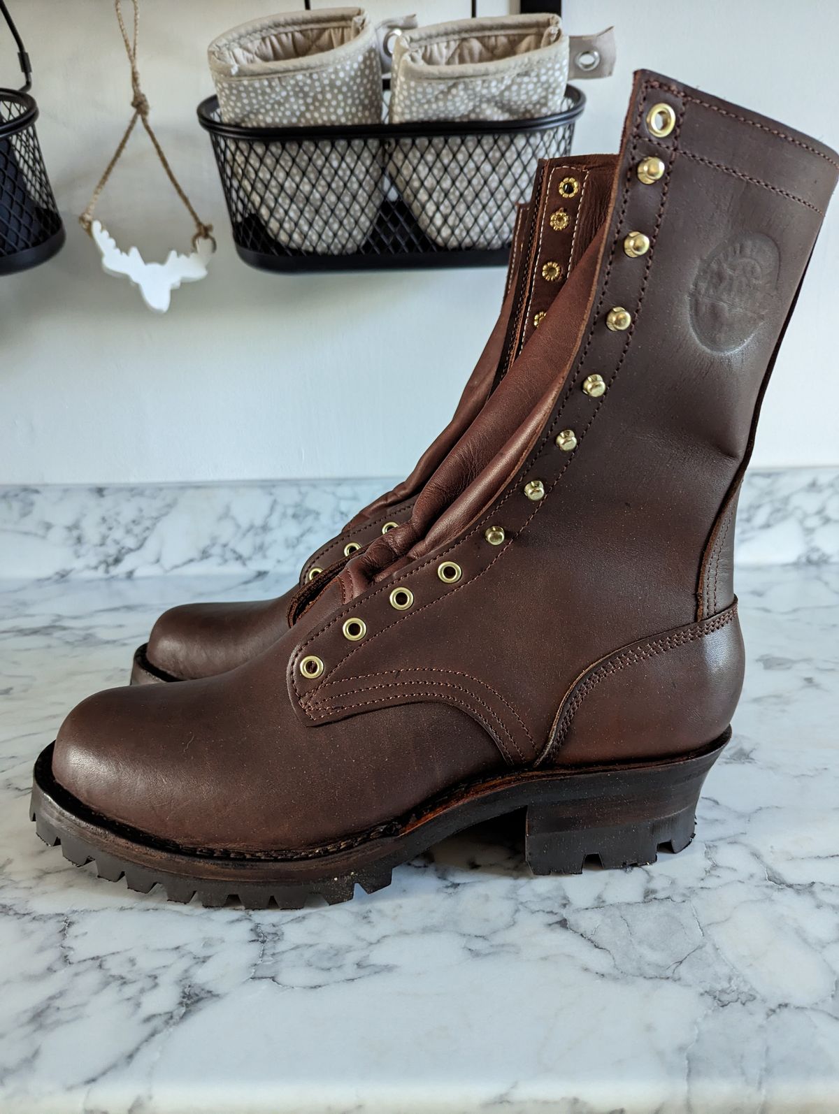 Photo by clefke on April 29, 2023 of the Frank's Boots The Patriot in Seidel Walnut Oil Tan.