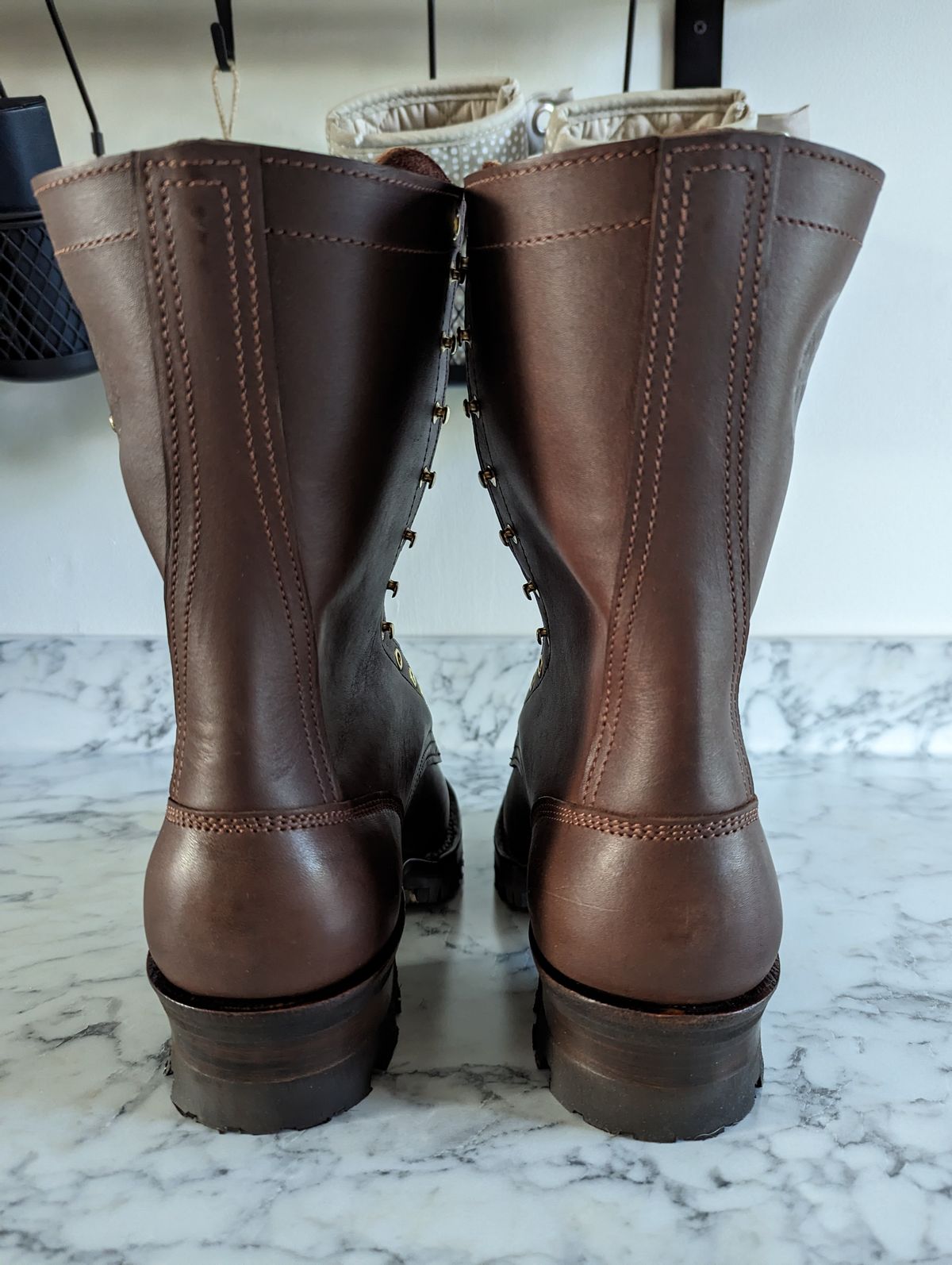 Photo by clefke on April 30, 2023 of the Frank's Boots The Patriot in Seidel Walnut Oil Tan.