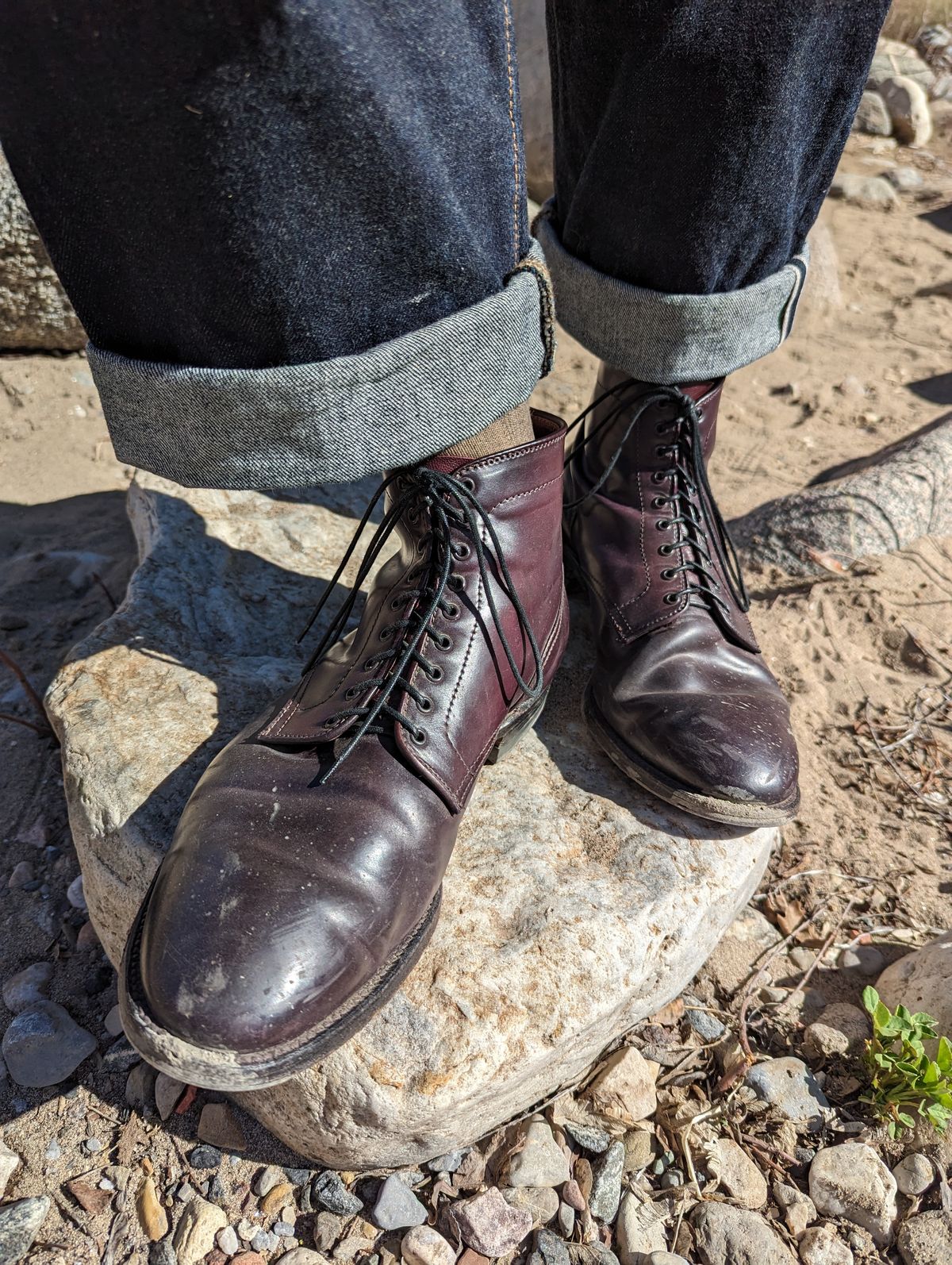 Photo by clefke on April 16, 2023 of the Alden Plain Toe Boot in Horween Color 8 Shell Cordovan.