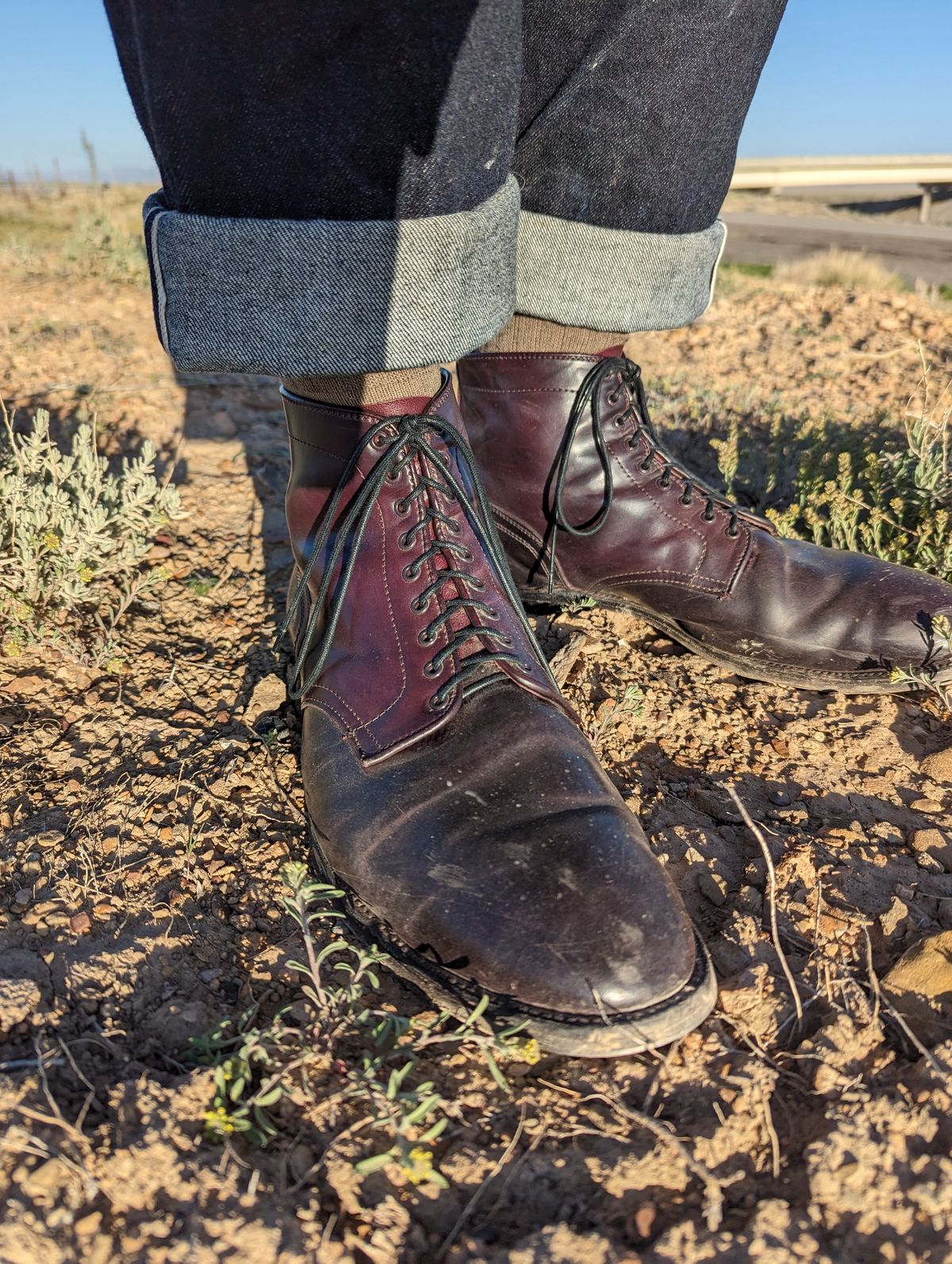 Photo by clefke on April 16, 2023 of the Alden Plain Toe Boot in Horween Color 8 Shell Cordovan.