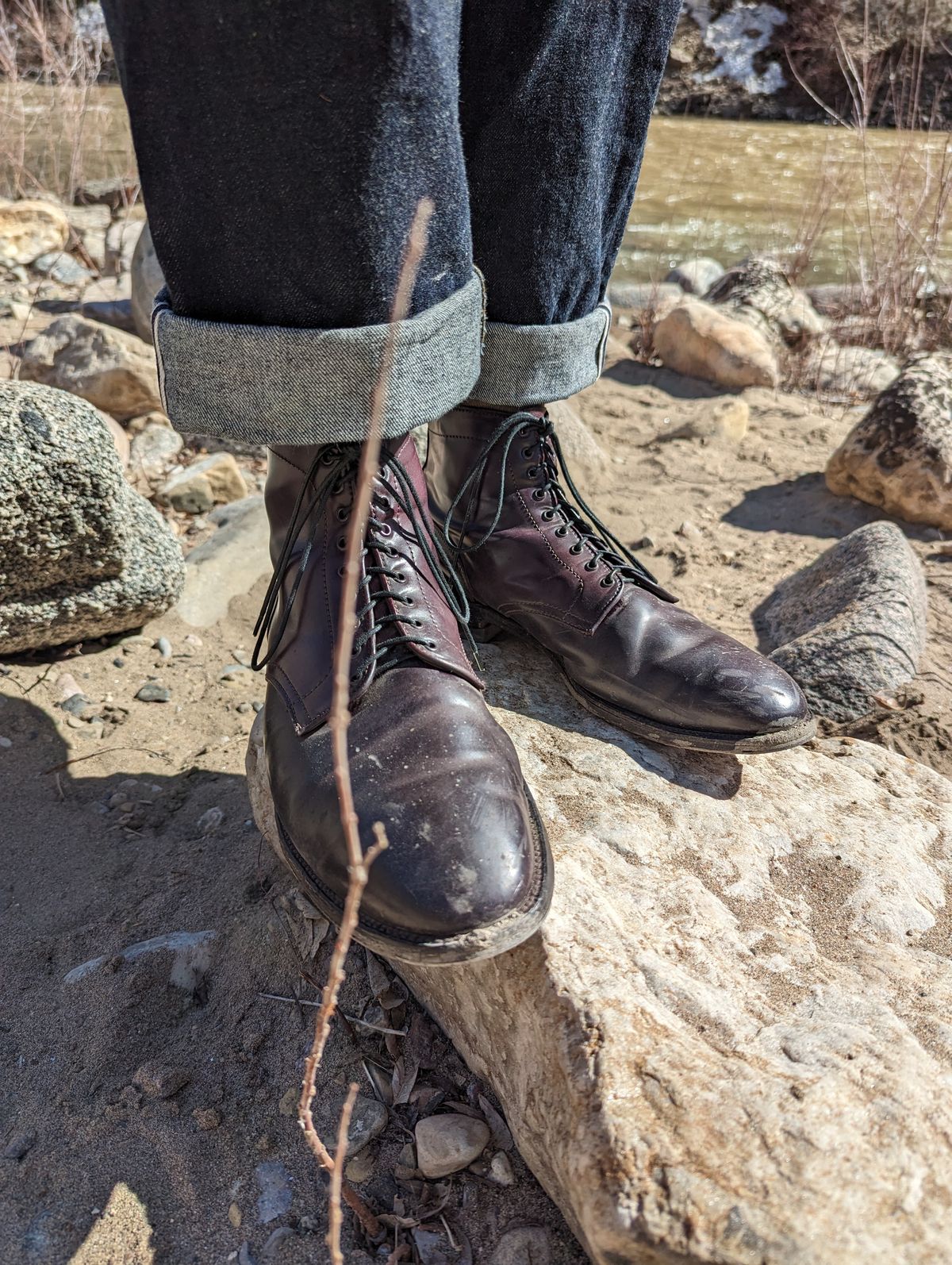 Photo by clefke on April 16, 2023 of the Alden Plain Toe Boot in Horween Color 8 Shell Cordovan.
