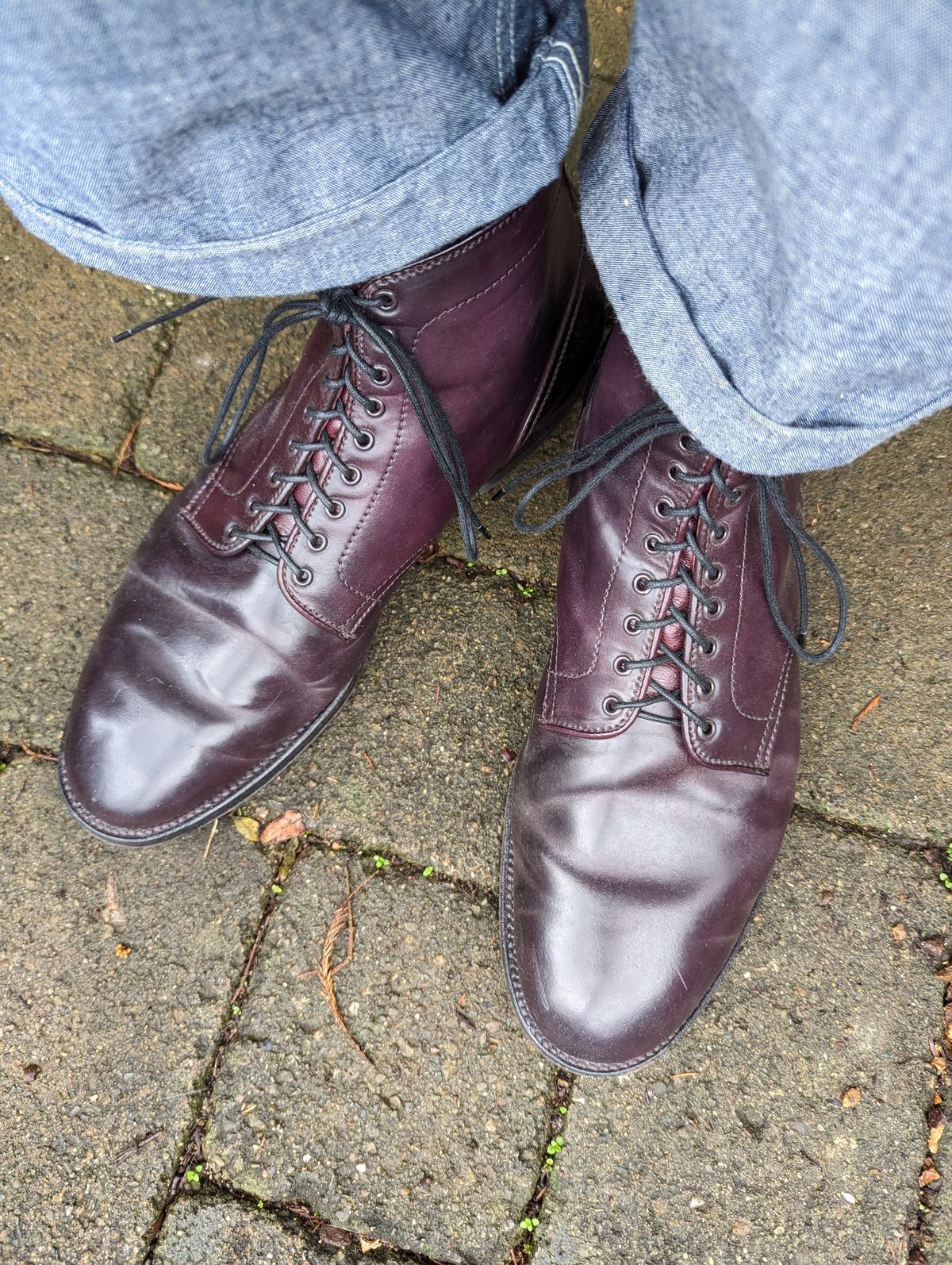 Photo by clefke on January 12, 2023 of the Alden Plain Toe Boot in Horween Color 8 Shell Cordovan.