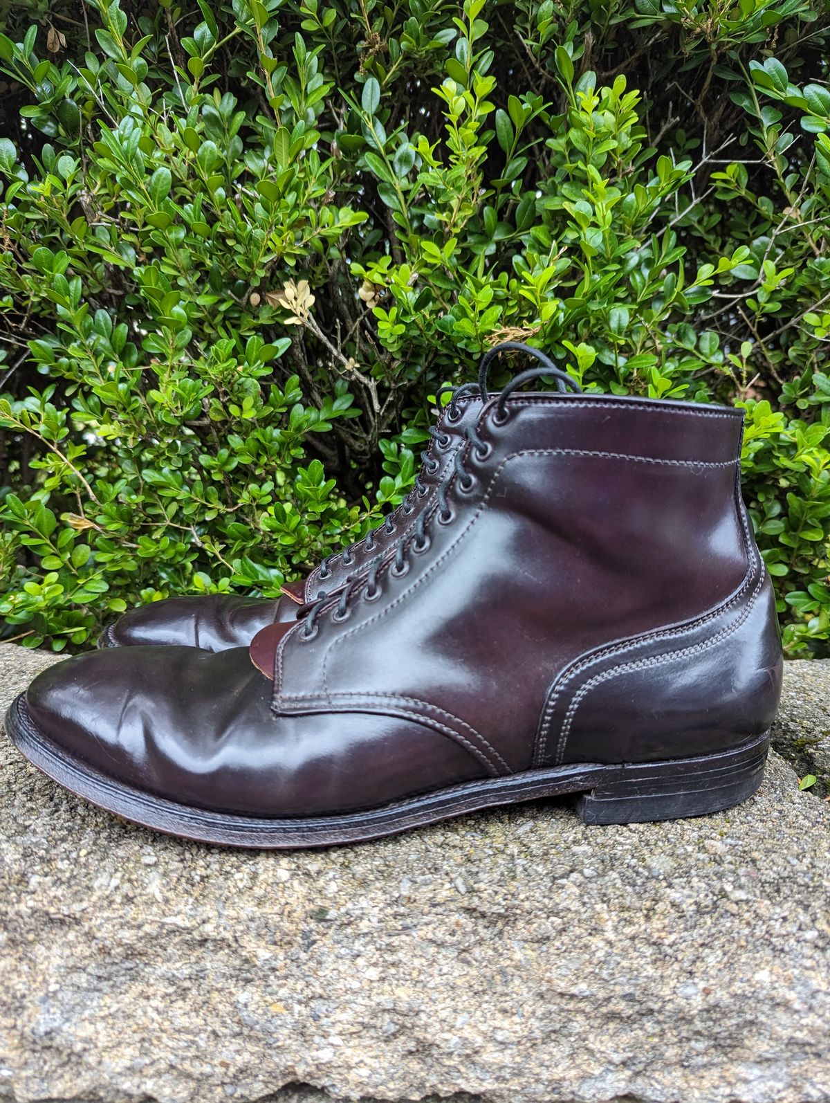 Photo by clefke on July 2, 2023 of the Alden Plain Toe Boot in Horween Color 8 Shell Cordovan.