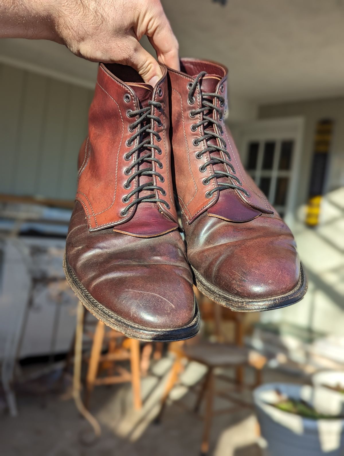 Photo by clefke on February 3, 2024 of the Alden Plain Toe Boot in Horween Color 8 Shell Cordovan.