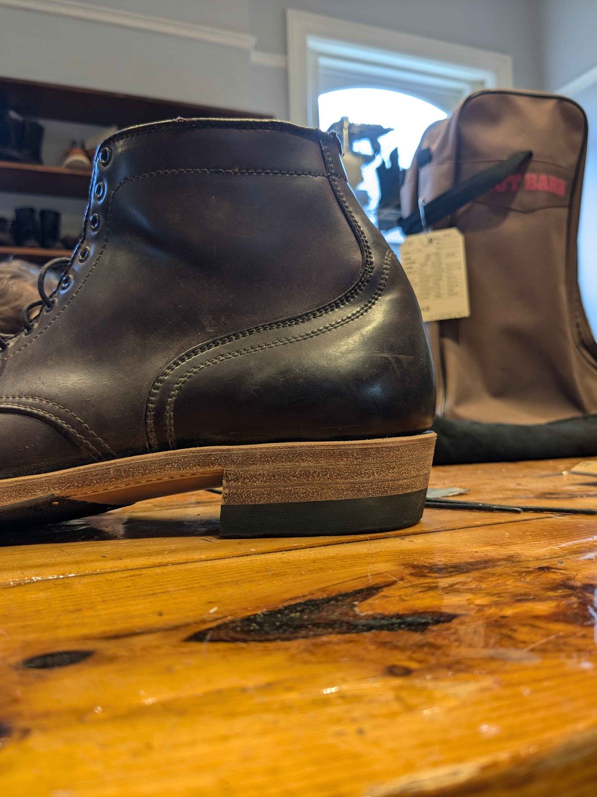 Photo by clefke on August 3, 2024 of the Alden Plain Toe Boot in Horween Color 8 Shell Cordovan.