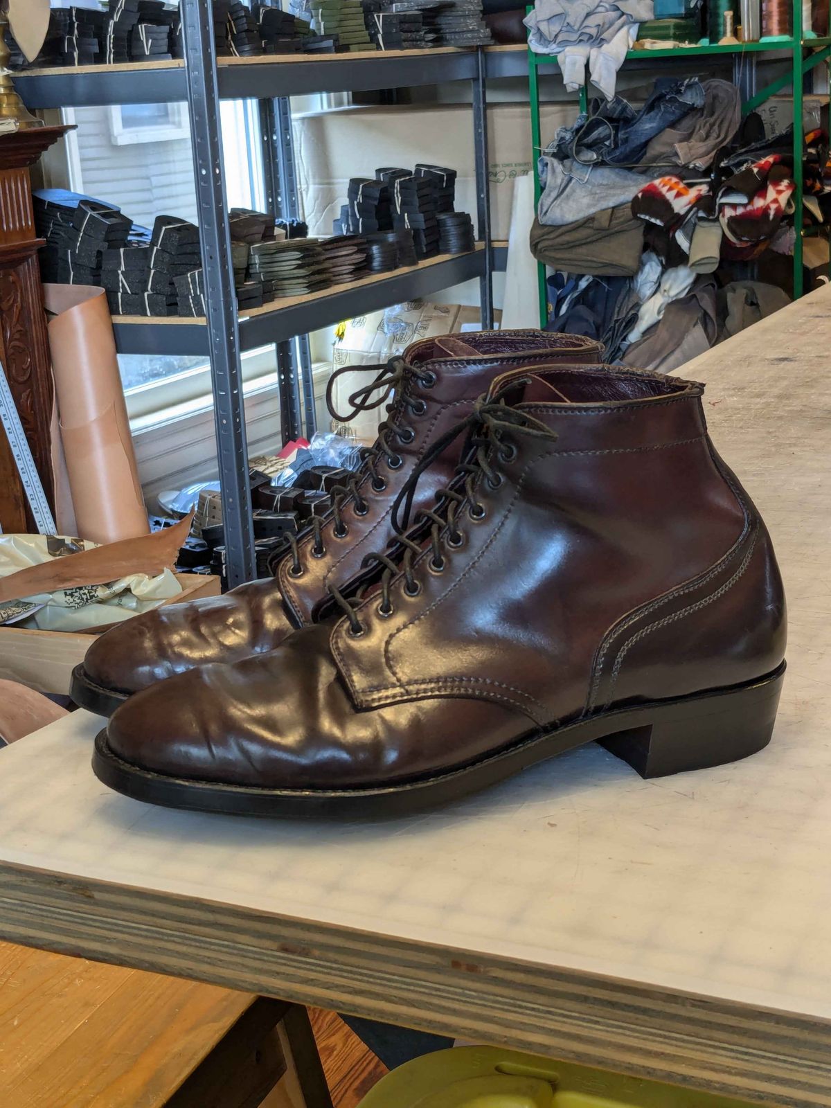 Photo by clefke on August 3, 2024 of the Alden Plain Toe Boot in Horween Color 8 Shell Cordovan.