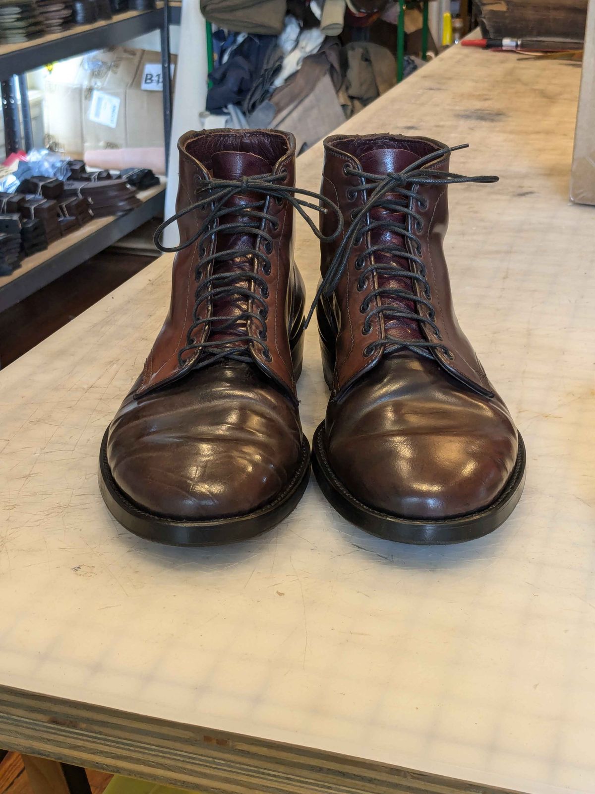 Photo by clefke on August 3, 2024 of the Alden Plain Toe Boot in Horween Color 8 Shell Cordovan.
