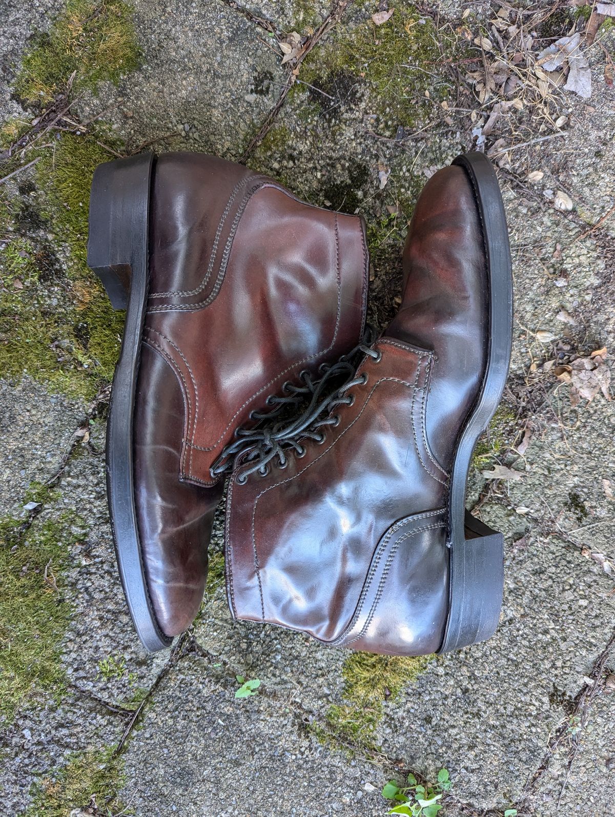 Photo by clefke on August 7, 2024 of the Alden Plain Toe Boot in Horween Color 8 Shell Cordovan.