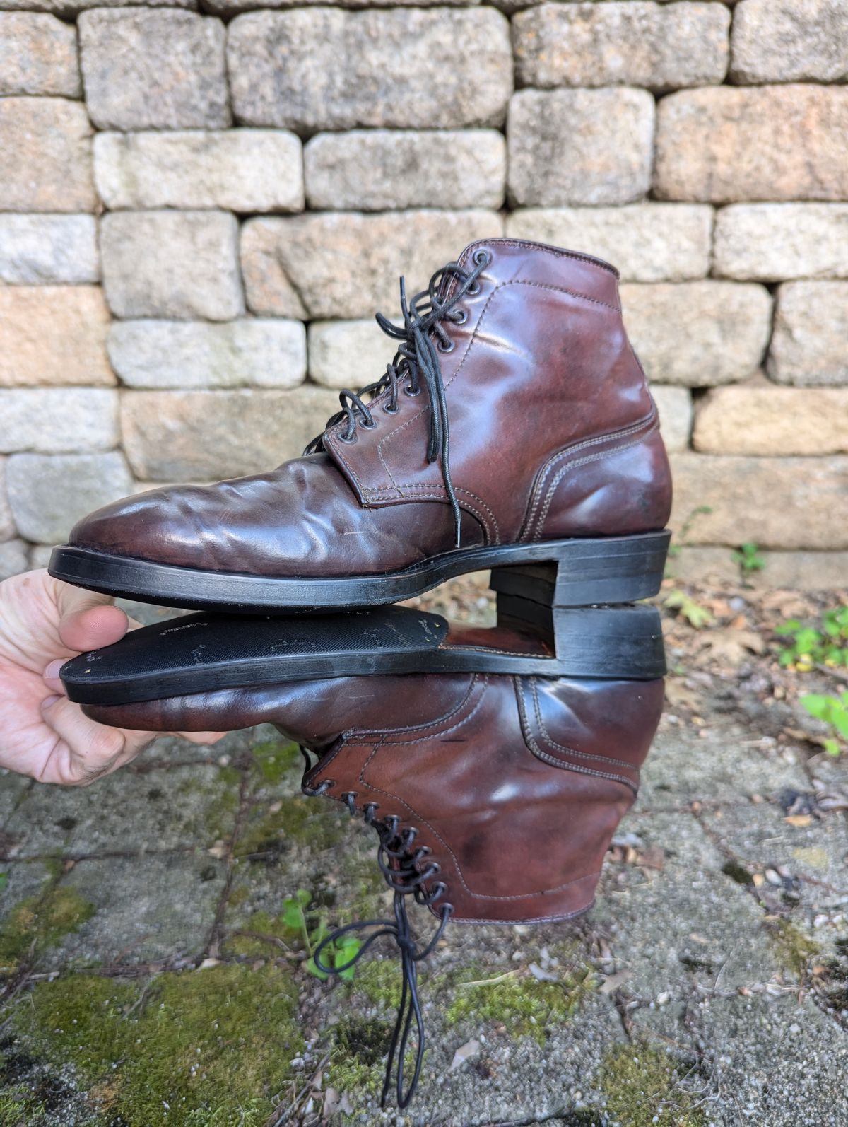 Photo by clefke on August 7, 2024 of the Alden Plain Toe Boot in Horween Color 8 Shell Cordovan.