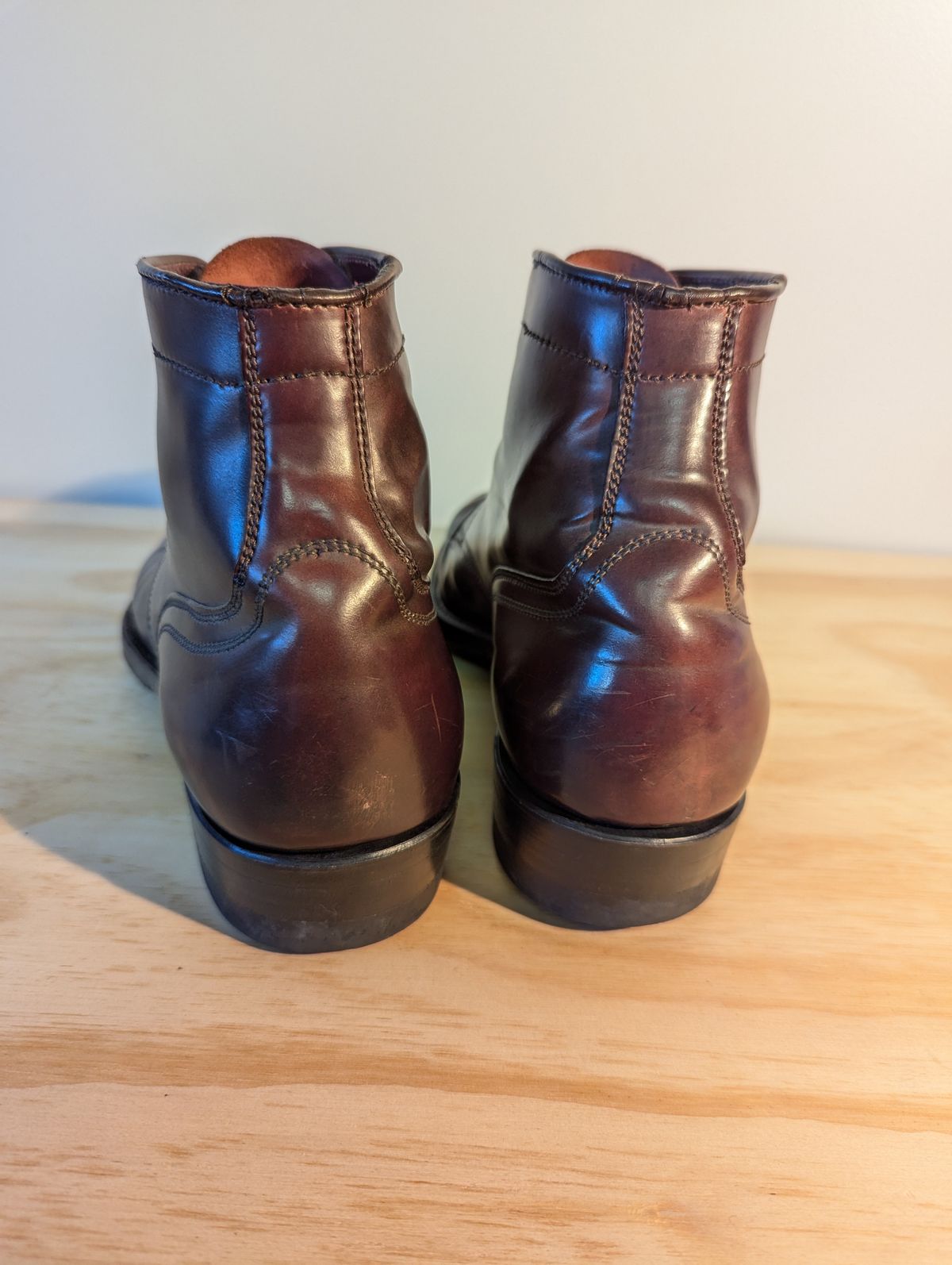 Photo by clefke on August 11, 2024 of the Alden Plain Toe Boot in Horween Color 8 Shell Cordovan.