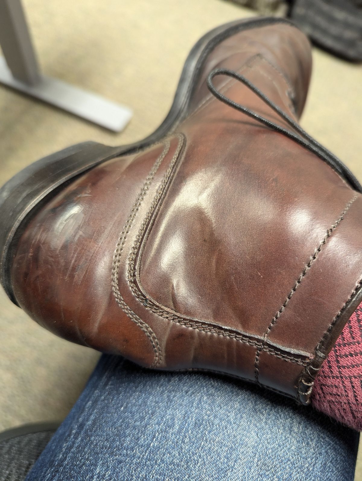 Photo by clefke on August 29, 2024 of the Alden Plain Toe Boot in Horween Color 8 Shell Cordovan.