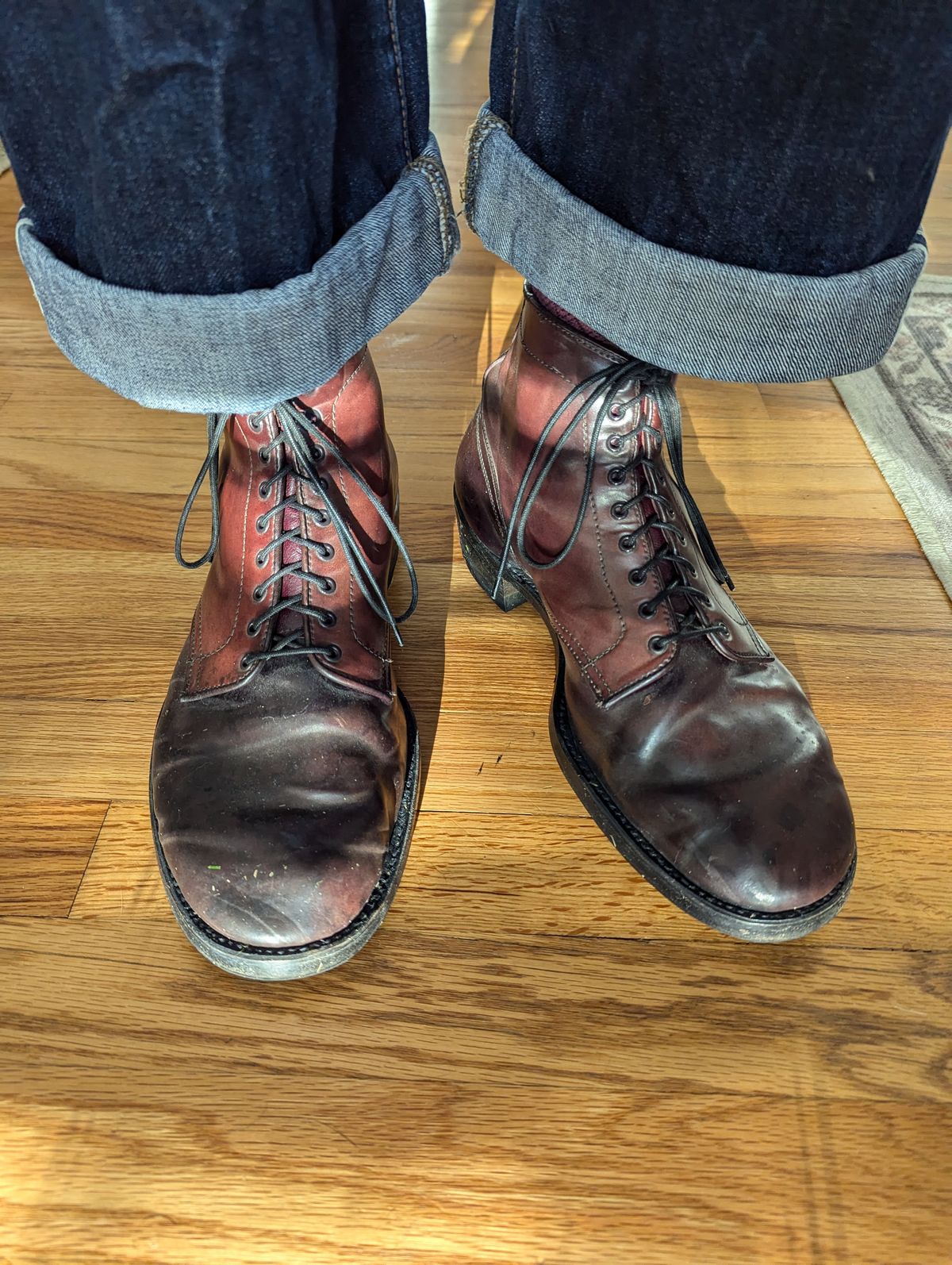 Photo by clefke on October 8, 2024 of the Alden Plain Toe Boot in Horween Color 8 Shell Cordovan.