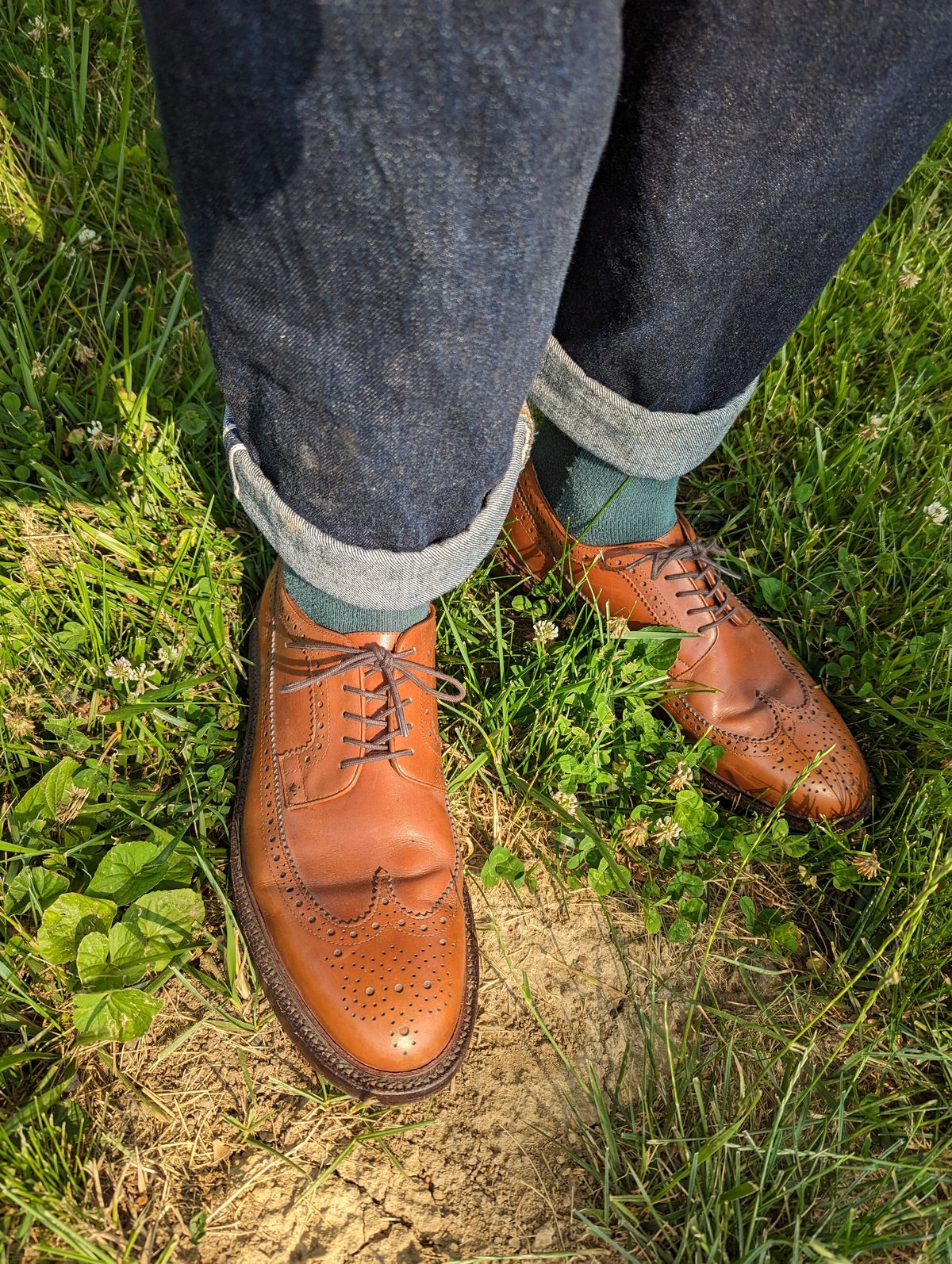 Photo by clefke on June 8, 2023 of the Grant Stone Longwing in D'Annonay British Tan Calf.