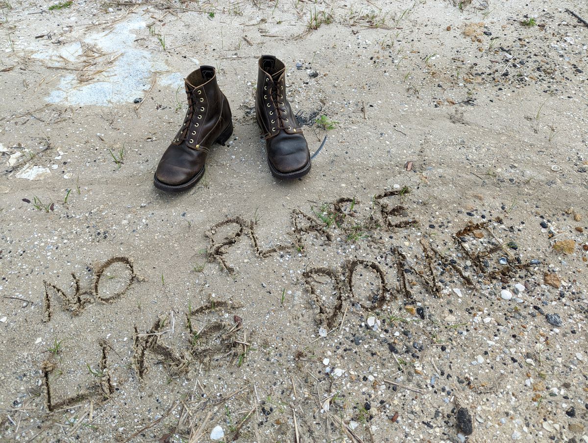 Photo by clefke on November 1, 2022 of the Unsung U 22-1 Slog Boot in Wickett & Craig Olive H Latigo.