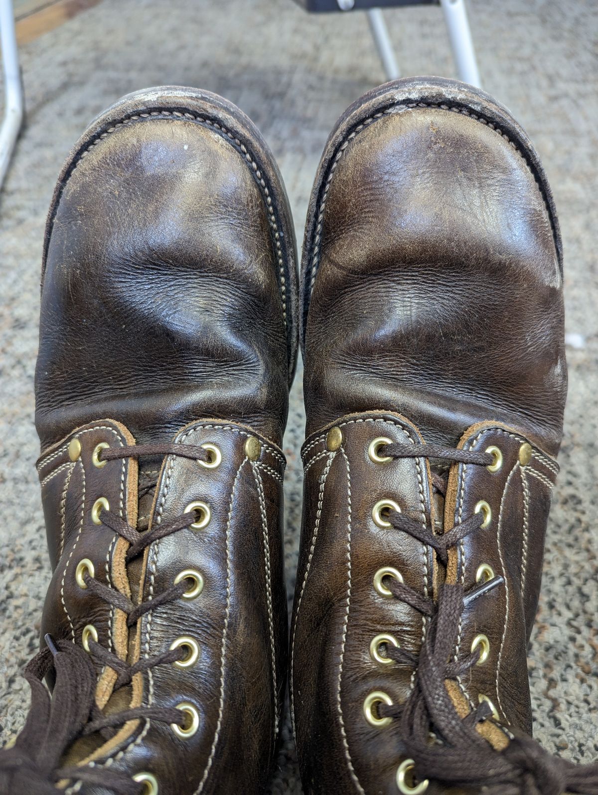 Photo by clefke on January 31, 2023 of the Unsung U 22-1 Slog Boot in Wickett & Craig Olive H Latigo.