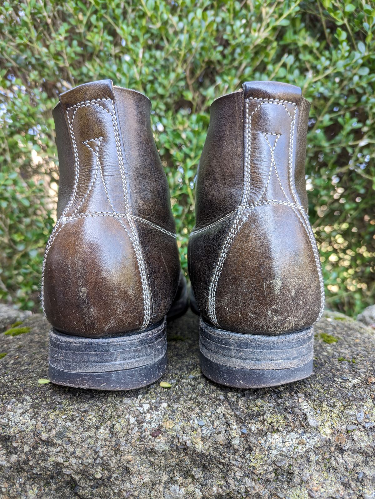 Photo by clefke on March 4, 2023 of the Unsung U 22-1 Slog Boot in Wickett & Craig Olive H Latigo.