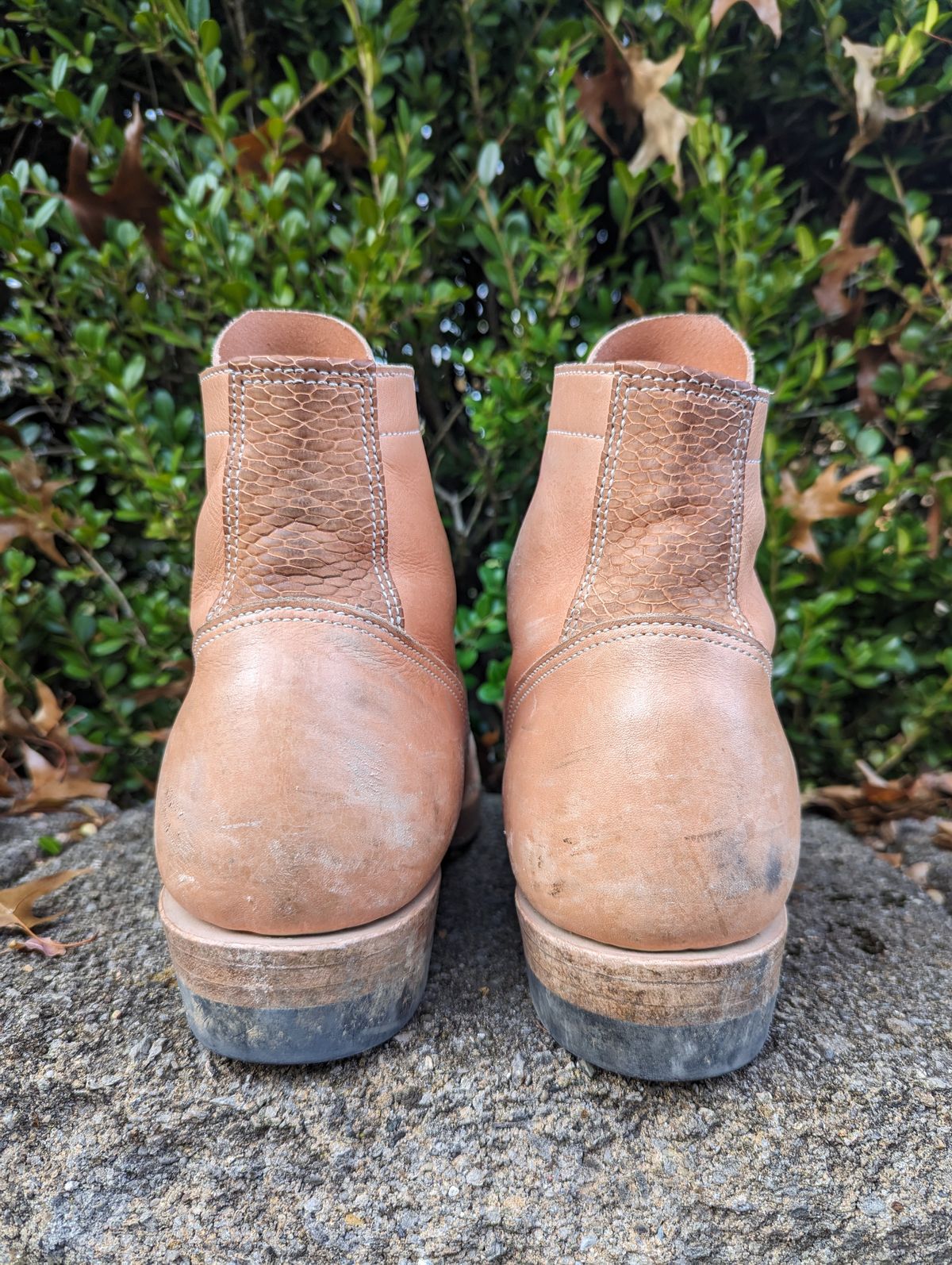 Photo by clefke on November 3, 2023 of the M.F. Boot Co Service Boot in Sepici Tumbled Waxed Natural Veg Tan.
