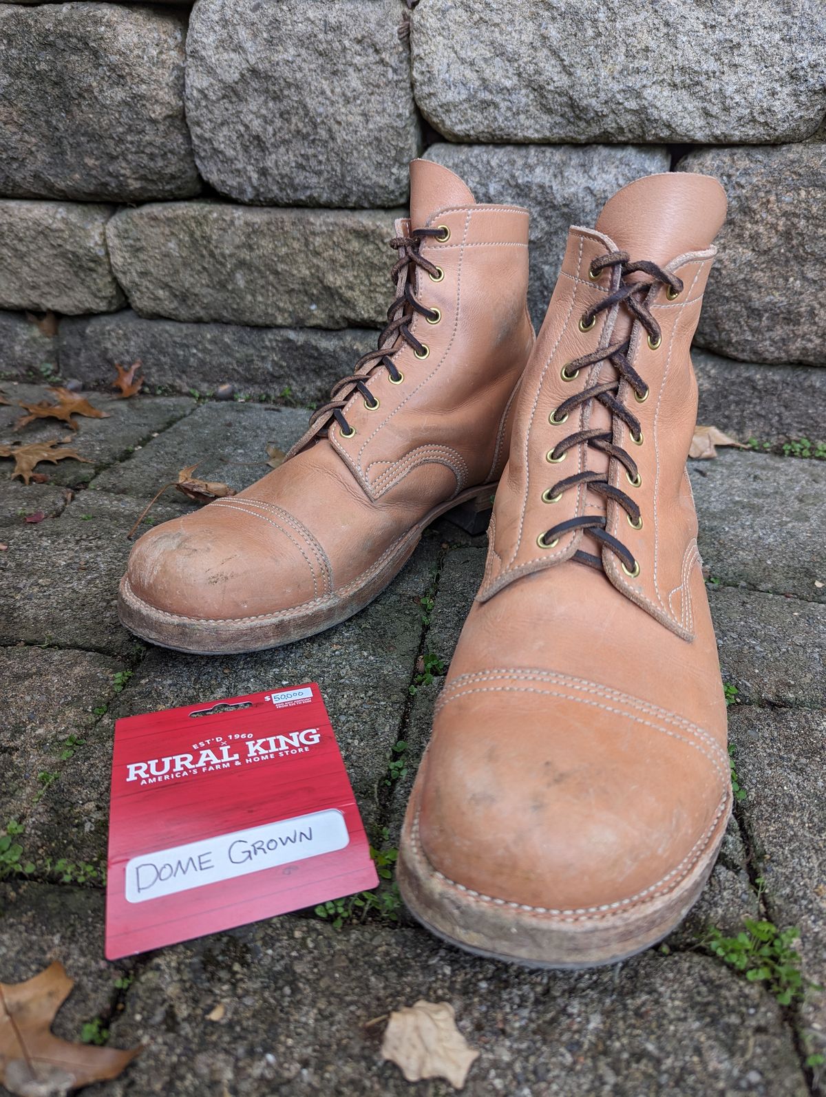 Photo by clefke on November 3, 2023 of the M.F. Boot Co Service Boot in Sepici Tumbled Waxed Natural Veg Tan.