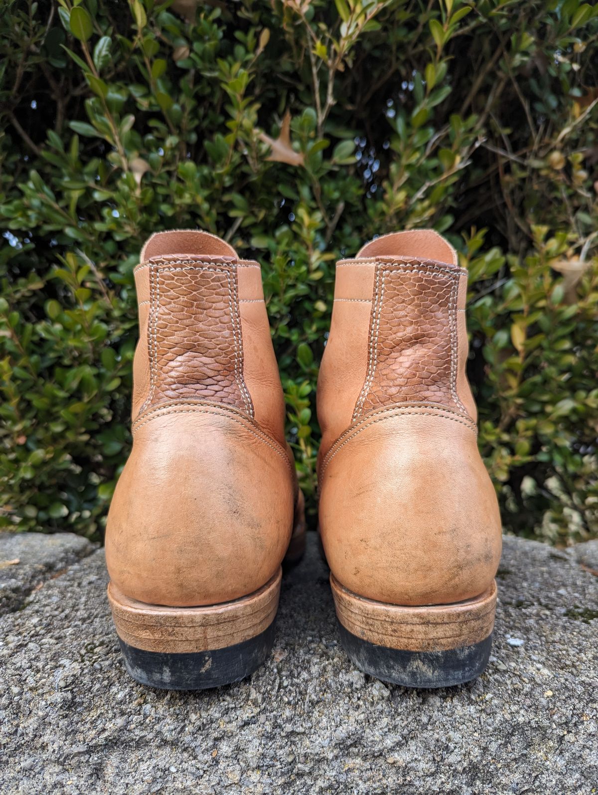 Photo by clefke on January 5, 2024 of the M.F. Boot Co Service Boot in Sepici Tumbled Waxed Natural Veg Tan.