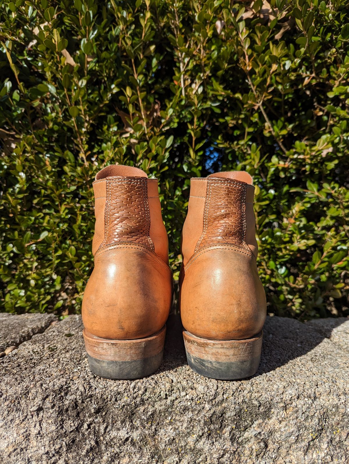 Photo by clefke on February 4, 2024 of the M.F. Boot Co Service Boot in Sepici Tumbled Waxed Natural Veg Tan.