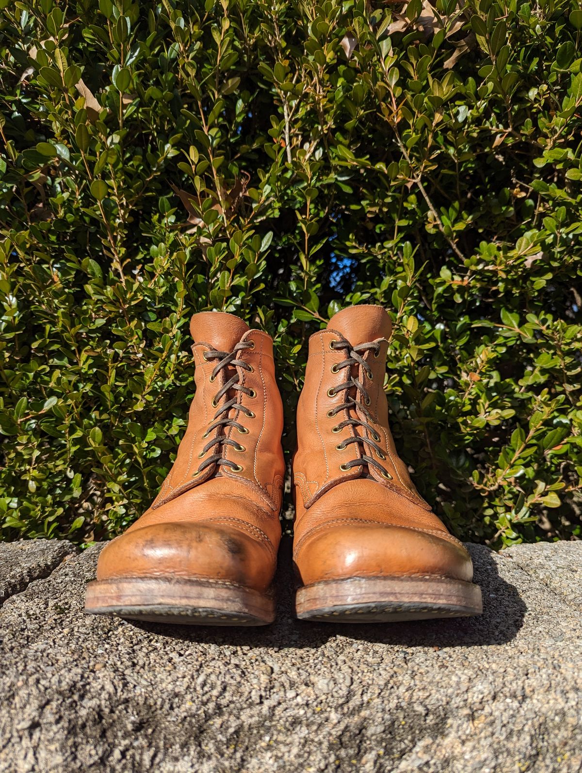 Photo by clefke on February 4, 2024 of the M.F. Boot Co Service Boot in Sepici Tumbled Waxed Natural Veg Tan.