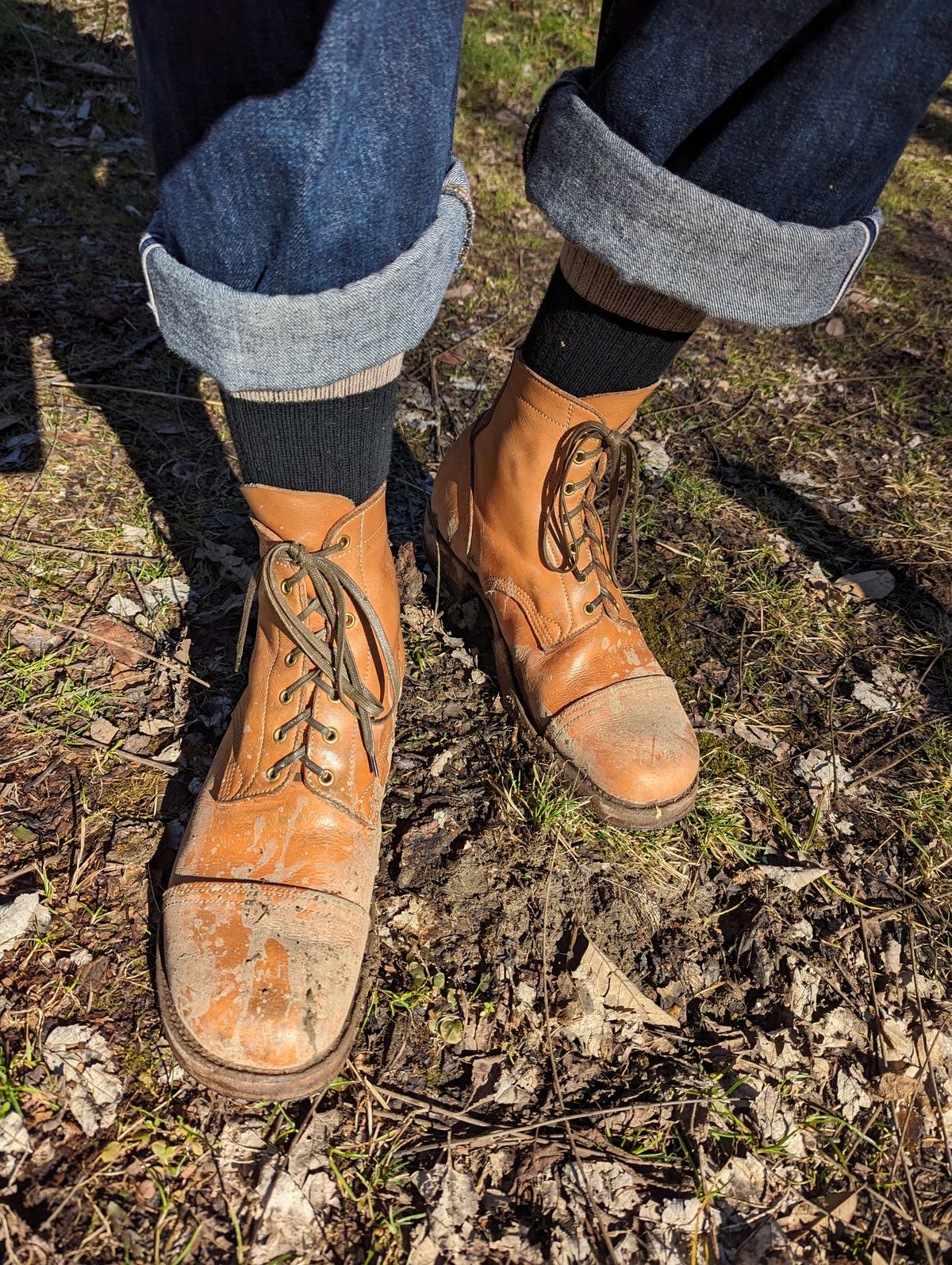 Photo by clefke on February 3, 2024 of the M.F. Boot Co Service Boot in Sepici Tumbled Waxed Natural Veg Tan.