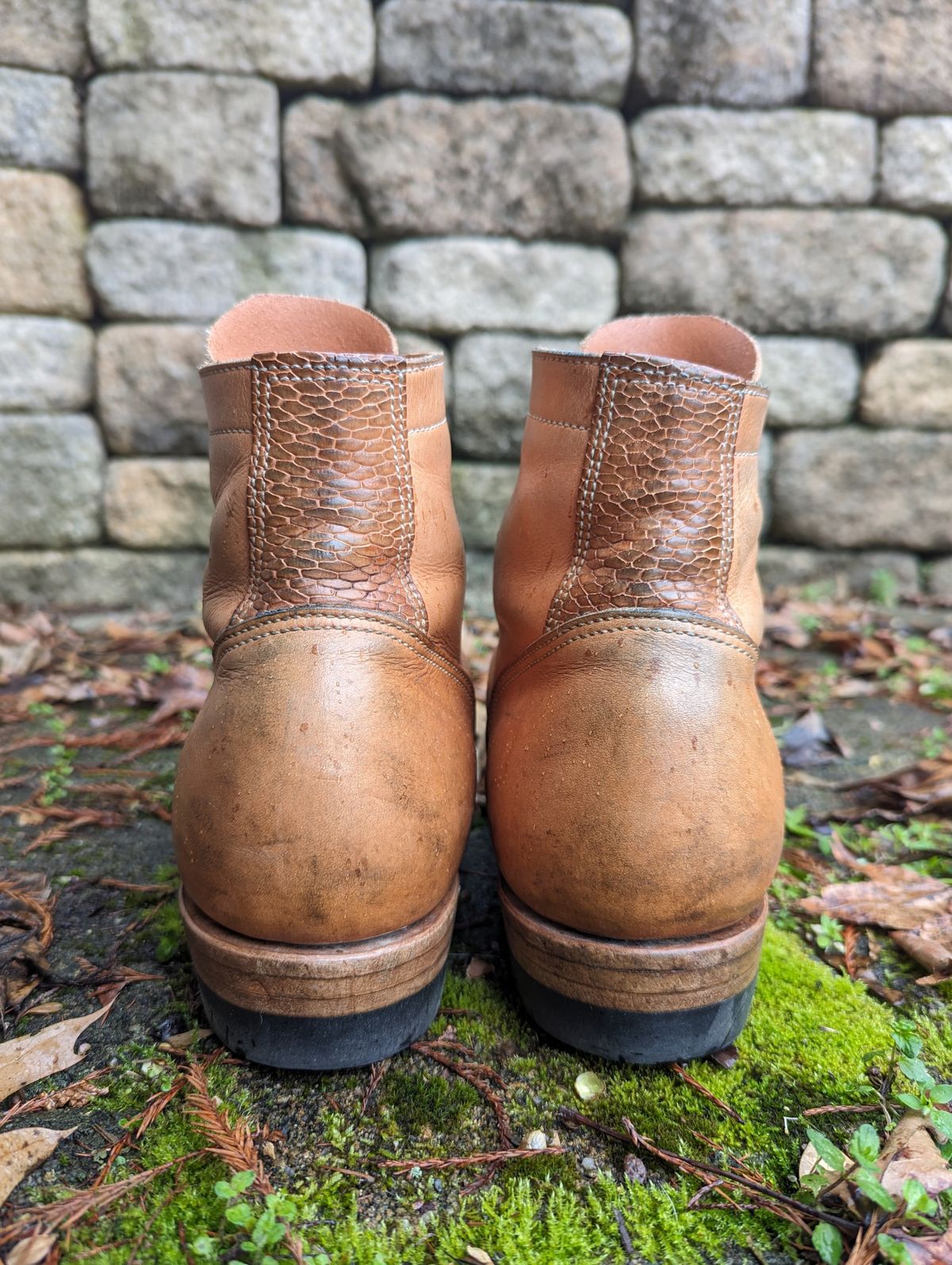 Photo by clefke on April 4, 2024 of the M.F. Boot Co Service Boot in Sepici Tumbled Waxed Natural Veg Tan.