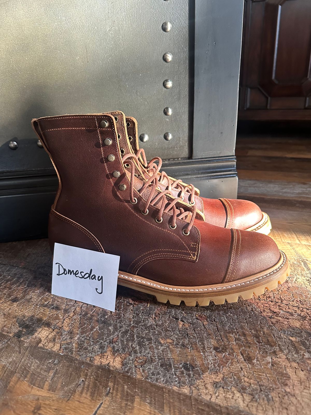 Photo by GDub on October 14, 2024 of the Truman Custom Model in Horween Chestnut Waxed Flesh.
